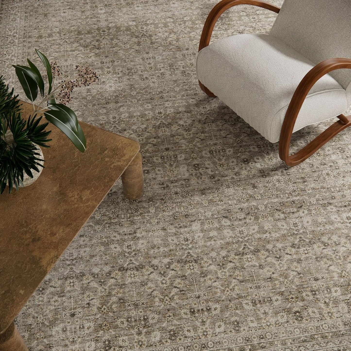 Washable Area Rugs for Living Room: 9x12 Bedroom Rug Vintage Large Rugs Stain Resistant Non Slip Low Pile Soft Lightweight Carpet for Kitchen Dining Room Farmhouse Nursery Kids Room