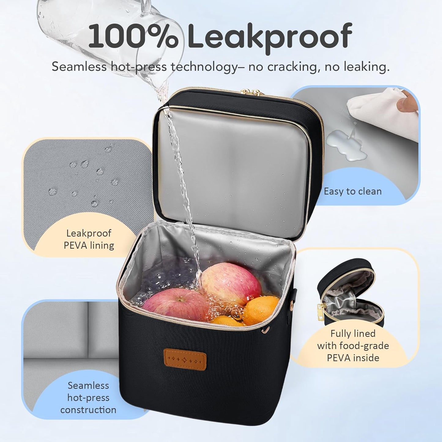 Breastmilk Cooler Bag with Ice Pack & Pacifier Case, Large Double Layer Insulated Baby Bottle Cooler Fits 6 Bottles, Breast Pump Storage Bag for Working Nursing Moms, with Gift Box