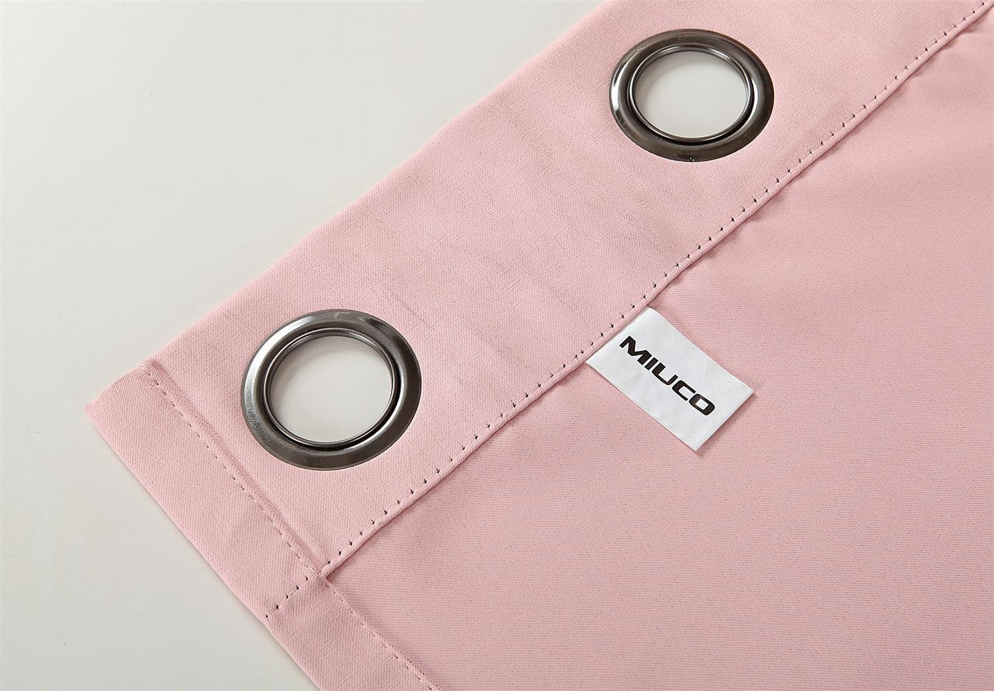 MIUCO Blackout Curtains Room Darkening Curtains Textured Grommet Curtains for Girls Room 2 Panels 52x63 Inch Long Pink