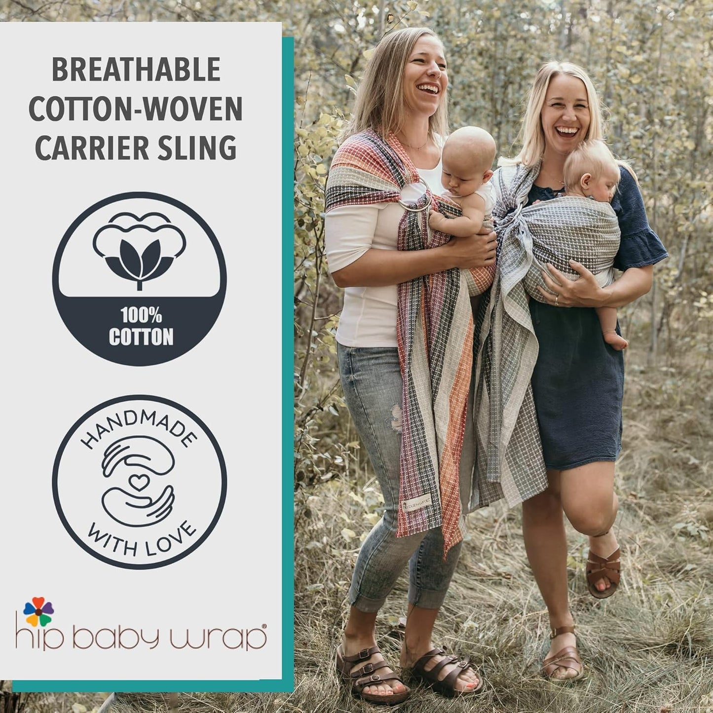 Hip Baby Wrap Ring Sling Baby Carrier for Infants and Toddlers - Beautiful, 100% Soft Cotton Baby Wraps Carrier for Babies 8-35 lbs - Perfect Baby Shower Gifts Moms and Dads - Nursing Cover (Sahara)