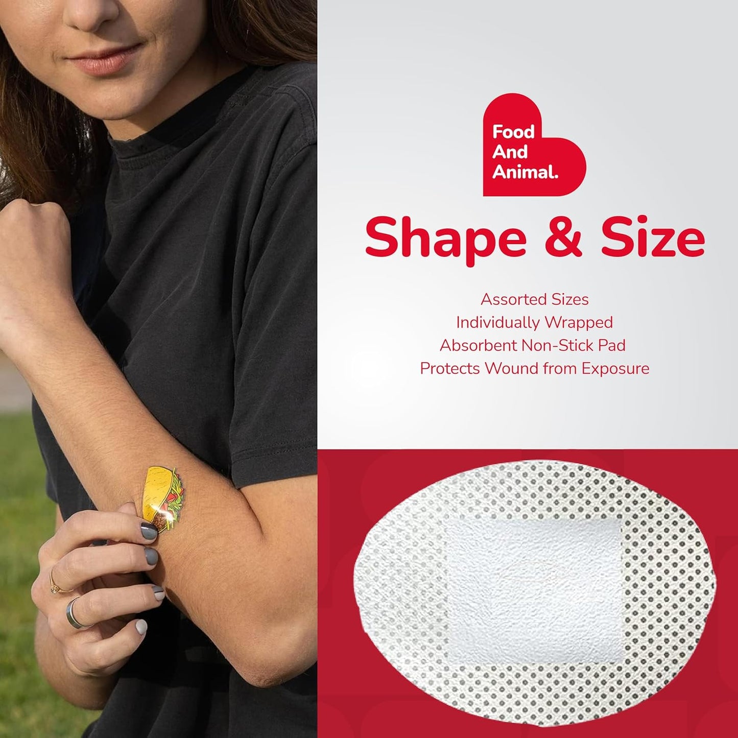 BioSwiss Bandages, Assorted Animal, Fun, and Food Shaped Self Adhesive Bandage, Latex Free Sterile Wound Care, 300 Count