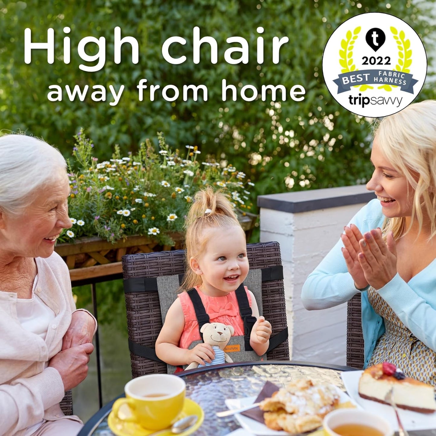 liuliuby Compact Travel High Chair | Portable High Chair for Baby | Baby Travel Essential Harness Seat | Must Haves for Vacations, Restaurants, Family Visits with Babies | Portable Highchair Seat