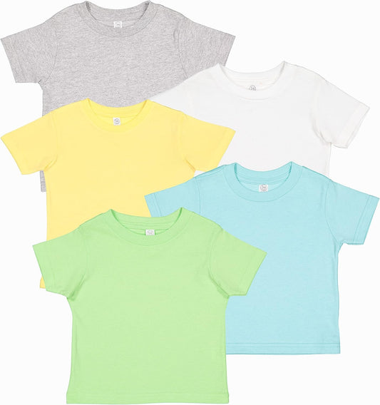 RABBIT SKINS, Infant Baby Fine Jersey Short Sleeve Tee 5 Pack