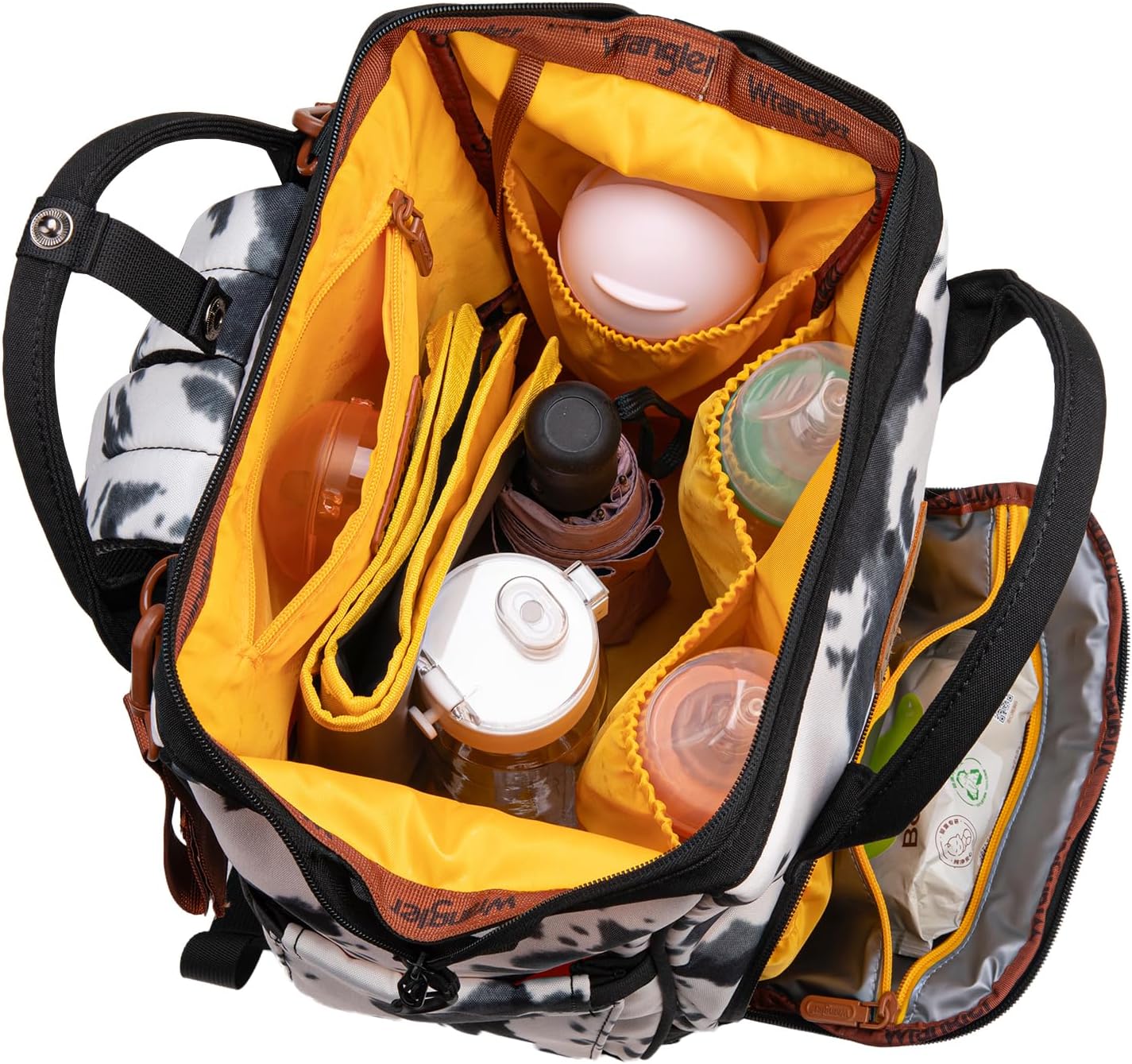 Wrangler Diaper Bag Backpacks Western Backpack Purses Multi-function Baby Bags for Mom with Waterproof Changing Pad & Pacifier Case