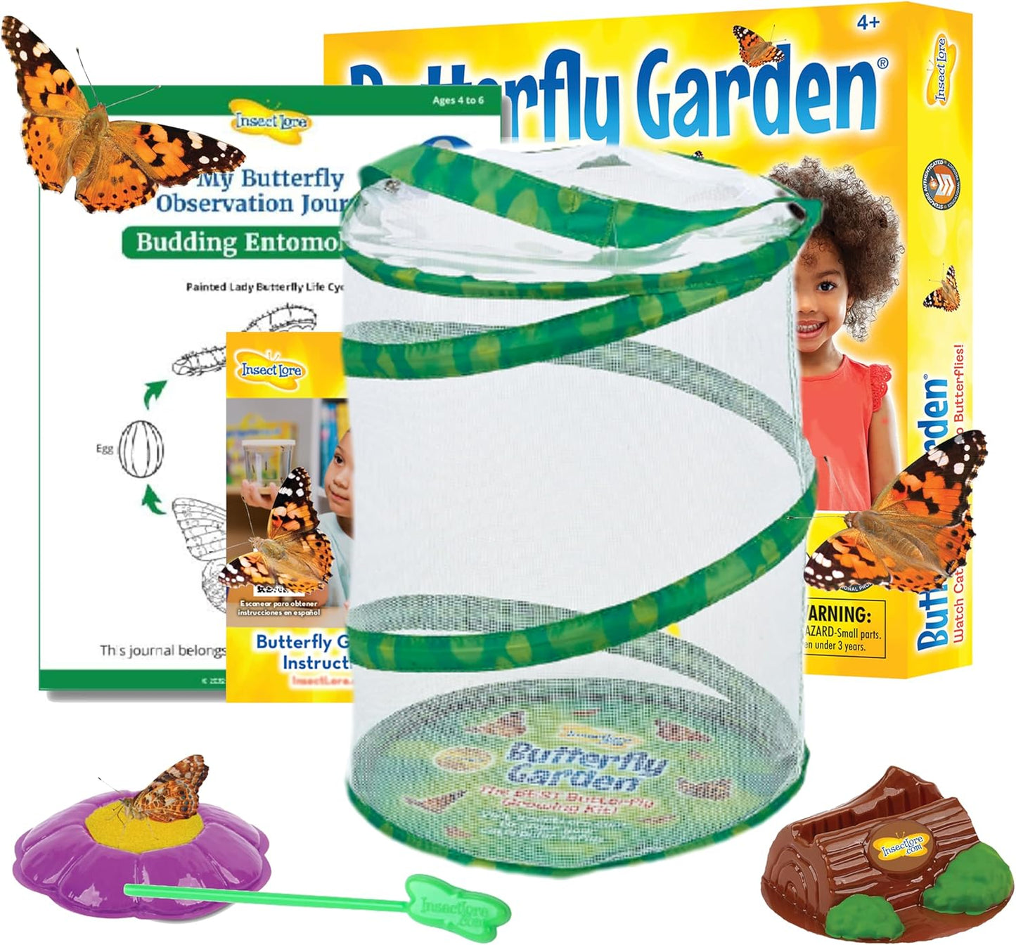 Insect Lore Raise and Release Butterfly Garden Kit – Caterpillar Habitat with redeemable Voucher – STEM-accredited Live Butterfly Growing Kit for Kids, Classrooms, and Homeschool Learning