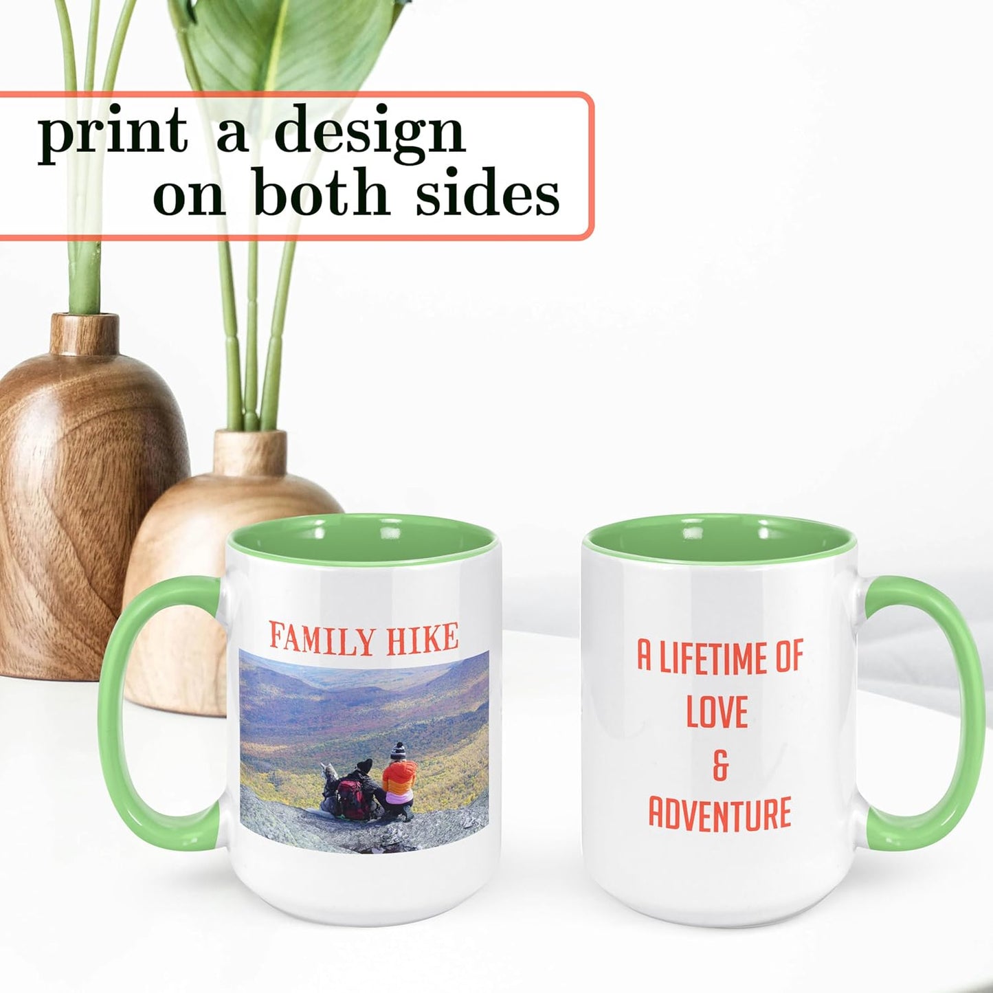 Personalized Coffee Mug, Custom Photo Text 15 Oz Ceramic Mug, Customized Picture Name Tea Cup, Unique Gift Idea, Taza Cafe Personalizadas Fotos, Cute Custom Gifts Mom Women, Mother's Day, Light Green