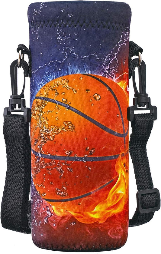 RICHEN Neoprene Water Bottle Carrier Bag with Adjustable Shoulder Strap,Insulated Water Bottle Cover for Stainless Steel/Glass/Plastic Bottles