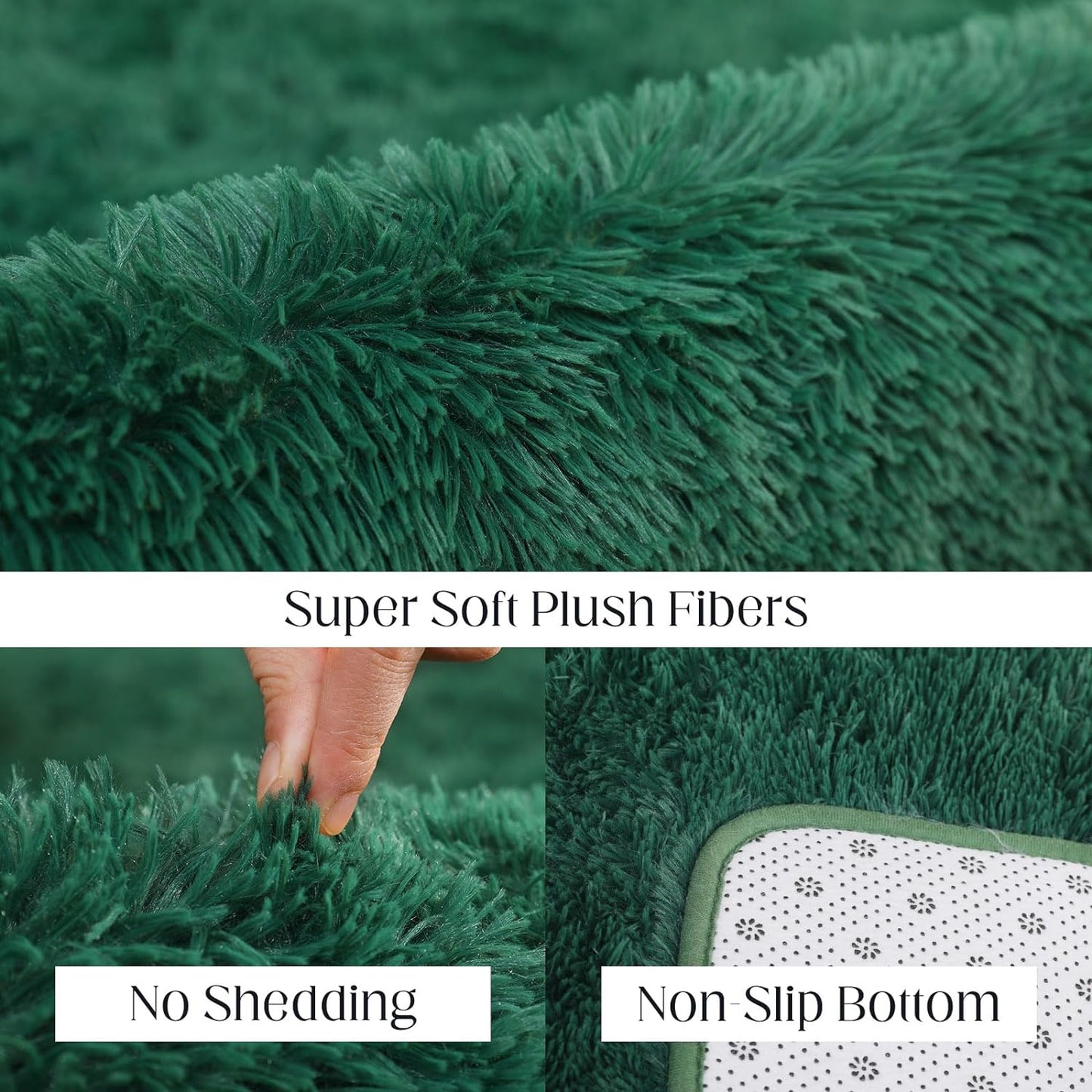 Ultra Soft Fluffy 6x9 Green Area Rugs - Plush Non-Slip Indoor Carpet for Living Room, Bedroom, Nursery, Study, Kids Room Decor