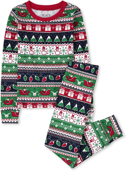 The Children’s Place Family Matching, Christmas and Holiday Pajama Sets, Cotton