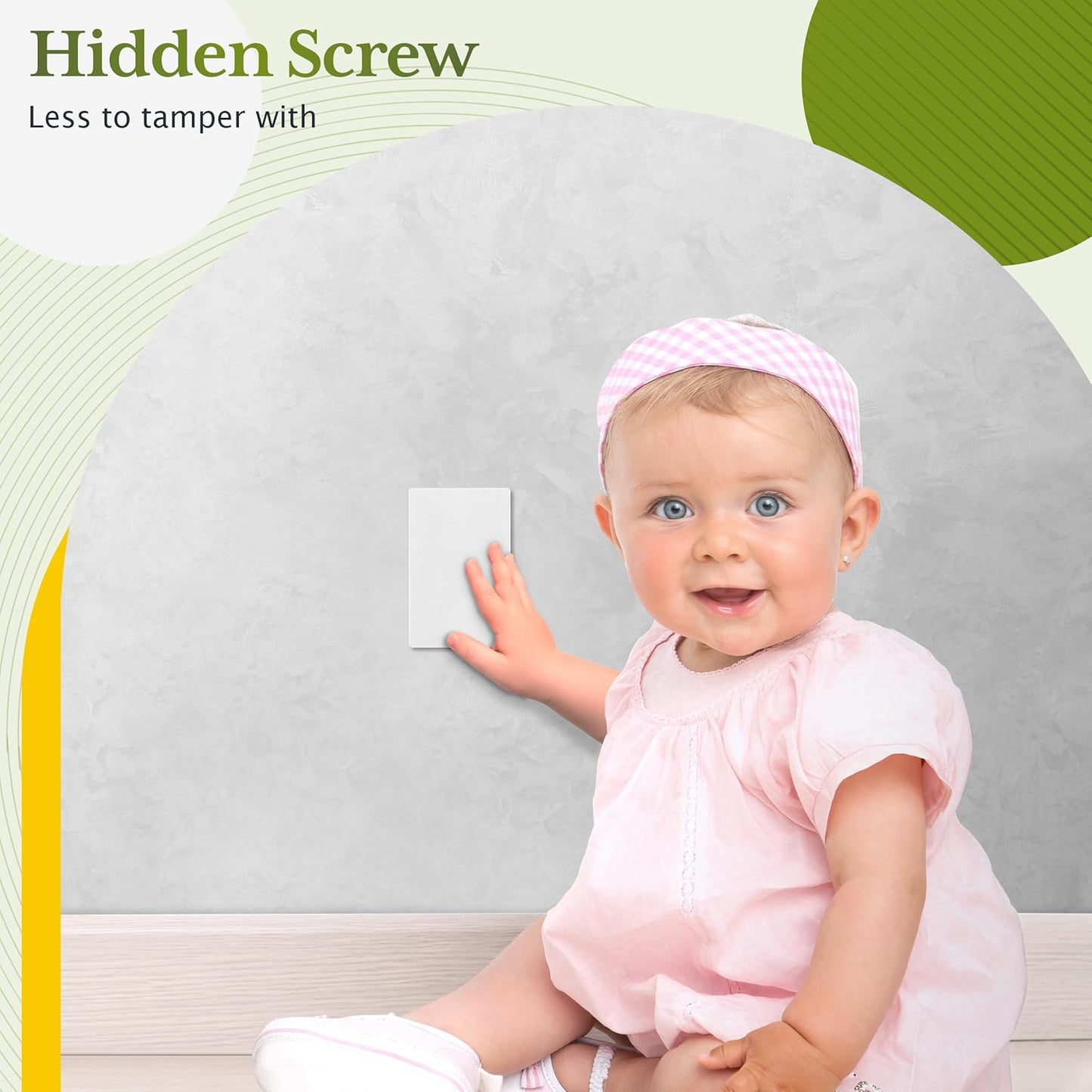 TG Mid-Size Screwless Blank Wall Plate, Child Safe Blank Device Outlet Cover, Medium Size 1-Gang 4.88" H x 3.11" L, Polycarbonate Thermoplastic, UL Listed, SP-MB1-W5P, White (5 Pack)