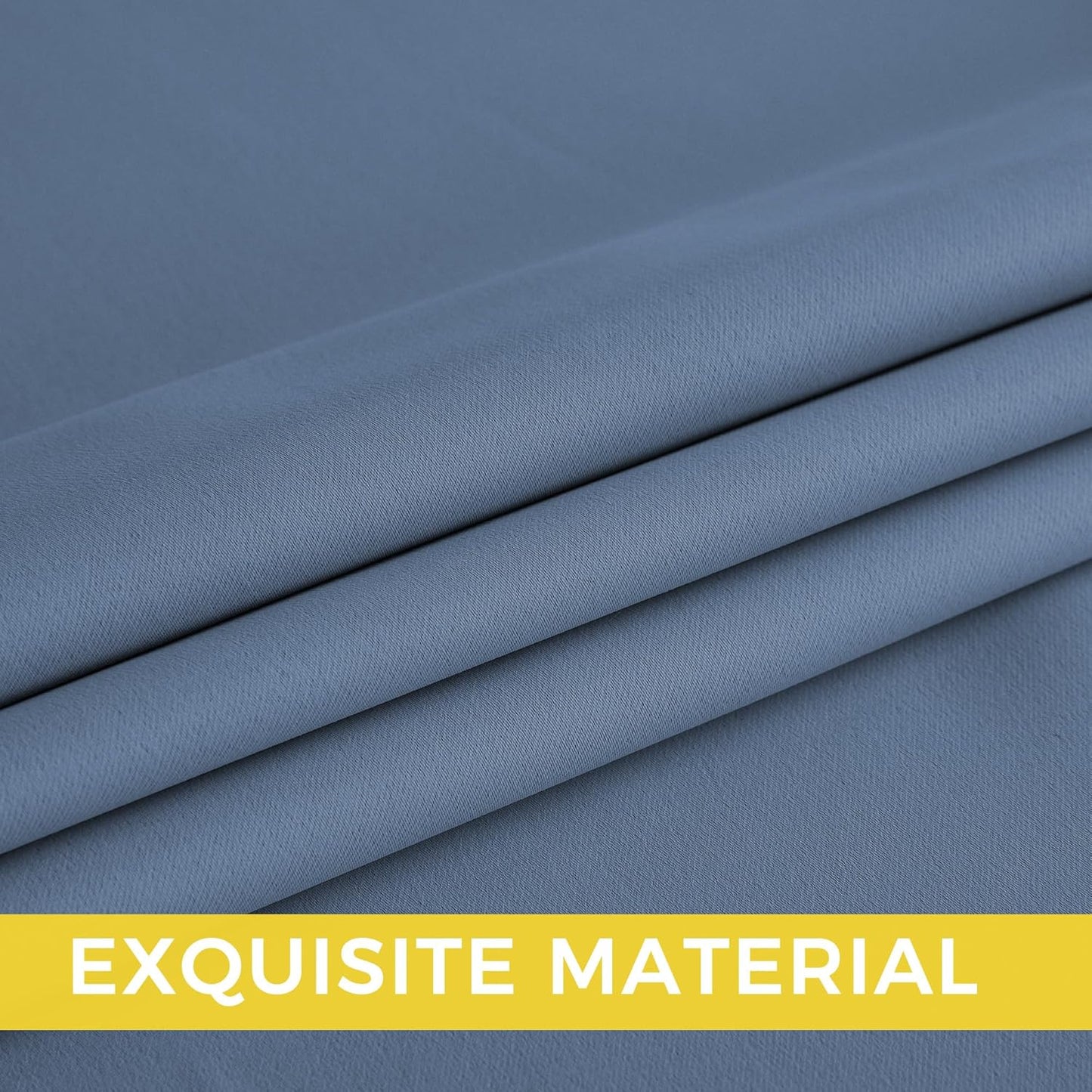 NICETOWN Stone Blue Blackout Curtains 108 inch Long, Thermal Insulated Grommet Privacy Energy Saving Shades for Bedroom, Living Room, Bathroom, Laundry, Patio, Closet, 2 Panels, W52 x L108