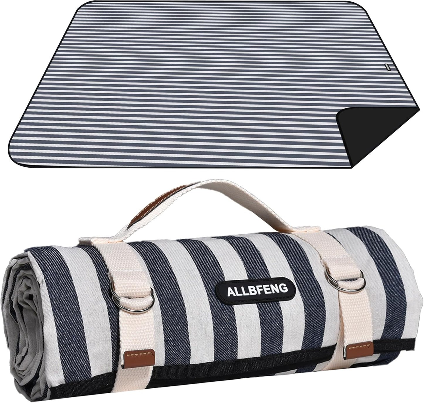 Picnic Blankets 80" x 60" Extra Large Outdoor Blanket Sand Free Foldable with Carry Strap for Beach, Camping, Park Grass, Hiking, Travel, Concerts, Indoors