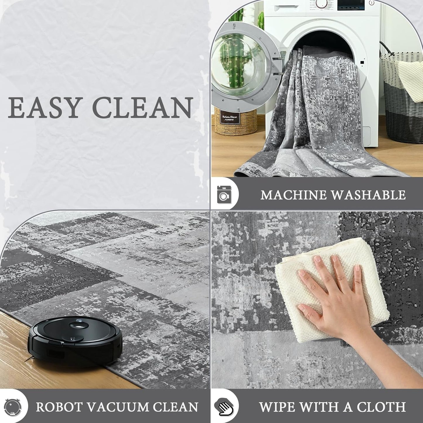 LOCHAS Washable Runner Rugs for Hallway, 2x6 Non Sip Soft Rug for Bedroom Entryway Kitchen Laundry Room, Long Abstract Carpet for Indoor Floor Bedside, Geometric Vintage Home Decor, Pet & kid Friendly