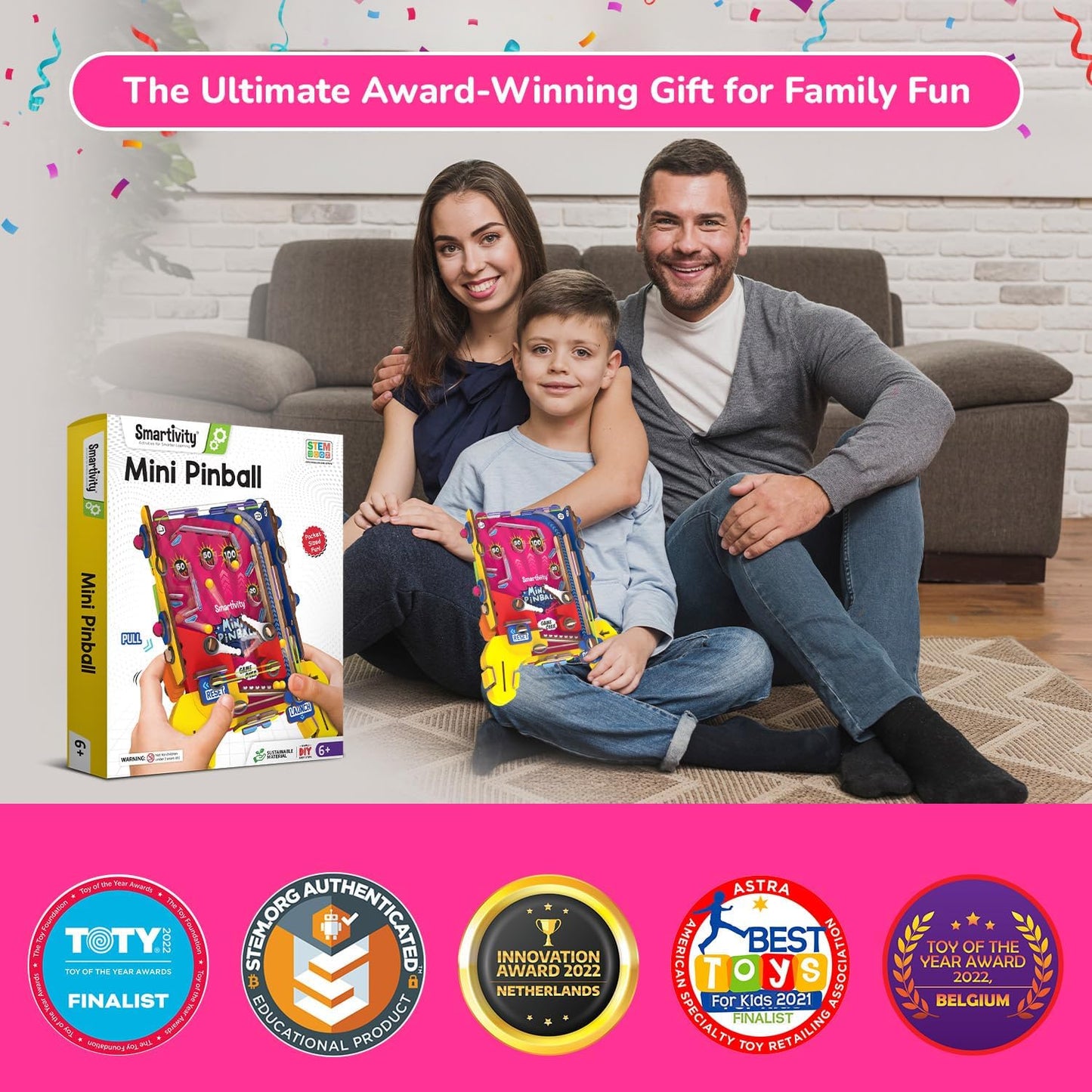 Smartivity DIY Mini Pinball for Kids Ages 6-12 Years | Build Your Own - Hand Held Pinball Game I Birthday Gift for Boys & Girls | DIY Science Toy for Kids 6,7,8,9,10,11,12 Years Old