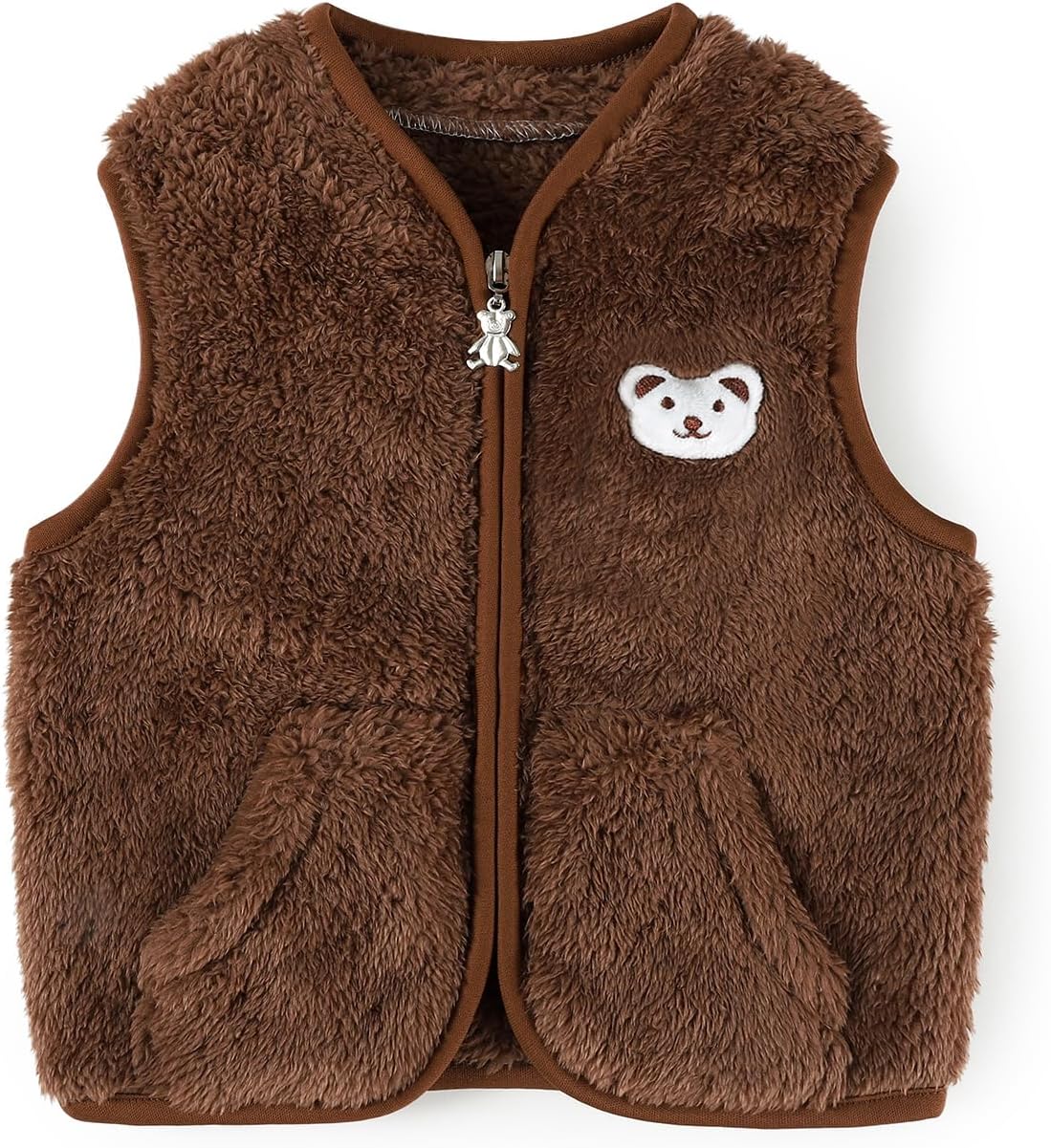 Baby Boys Girls Fleece Vest Zip Up Cute Bear Jackets Fuzzy Fall Winter Warm Clothes Newborn Outwear for Toddler Infant