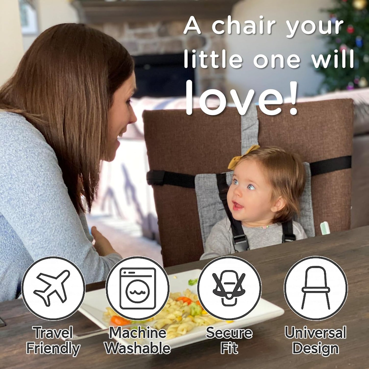 liuliuby Compact Travel High Chair | Portable High Chair for Baby | Baby Travel Essential Harness Seat | Must Haves for Vacations, Restaurants, Family Visits with Babies | Portable Highchair Seat