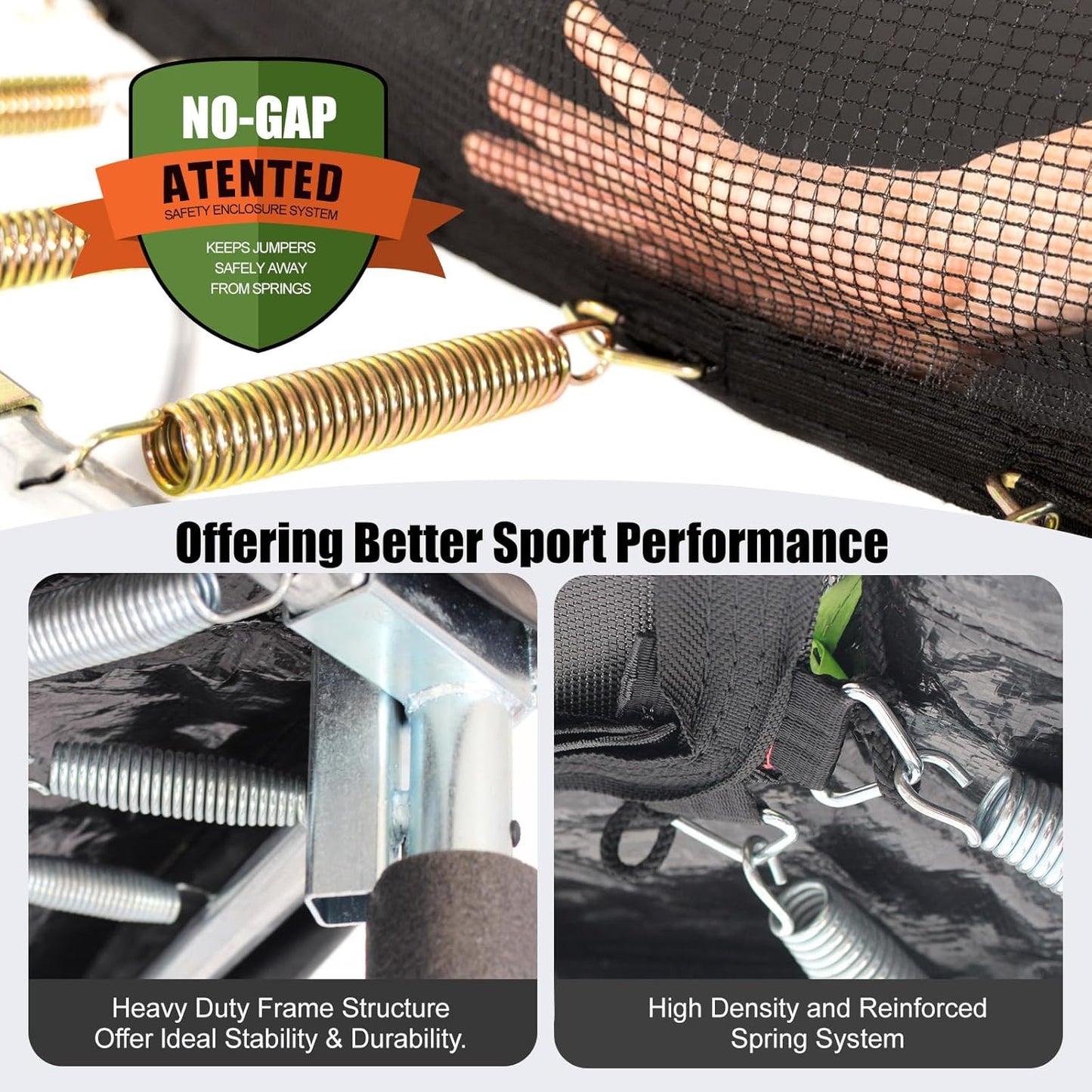 Trampoline for Kids, Heavy Duty Recreational Trampolines Toddler Trampoline with Enclosure Net Ladder Indoor Outdoor Trampoline CPC Approved