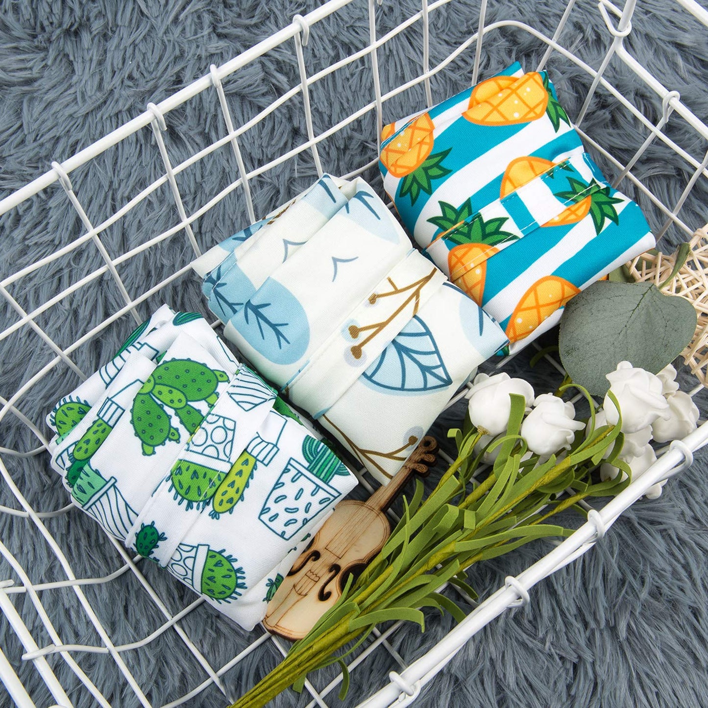 babygoal Wet Dry Bags for Baby Cloth Diapers, Washable Travel Bags, Beach, Pool, Gym Bag for Swimsuits & Wet Clothes with Two Zippered Pockets 3 Pack, 3LN05