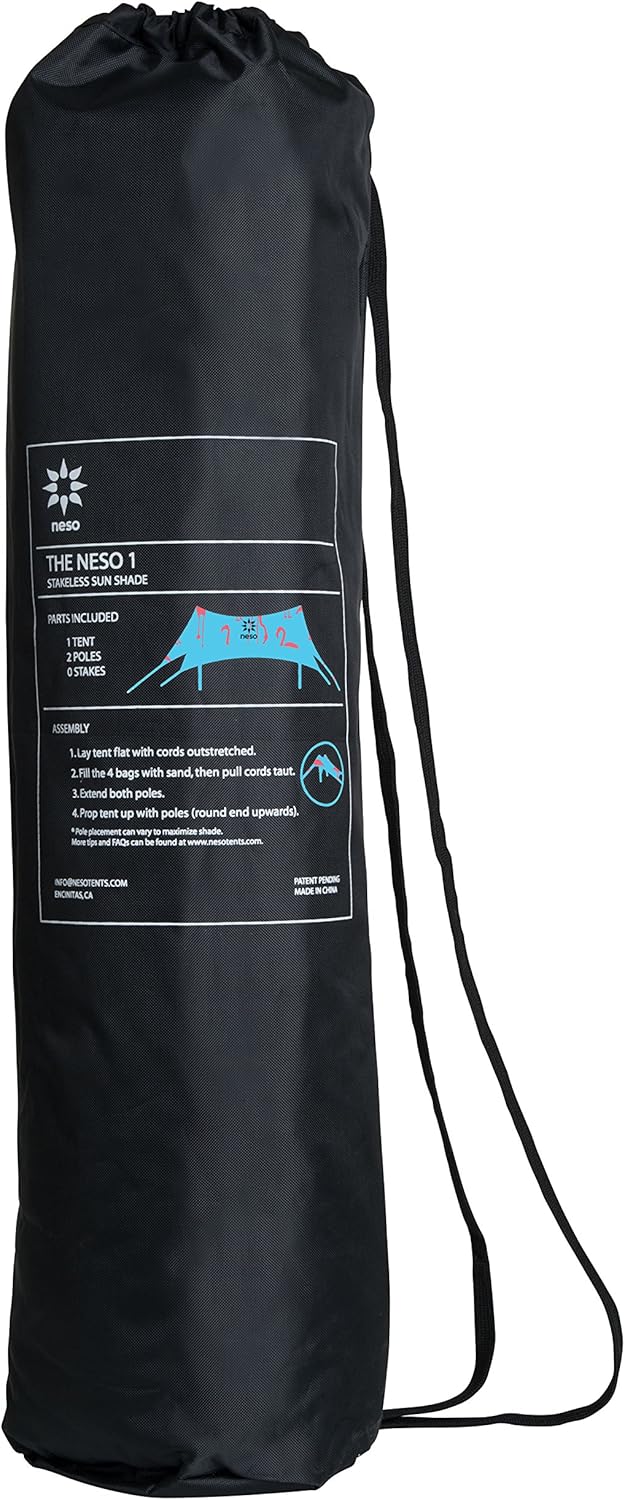 Neso Tents Beach Tent with Sand Anchor, Portable Canopy Sunshade - 7' x 7' - Patented Reinforced Corners(Flamingos)