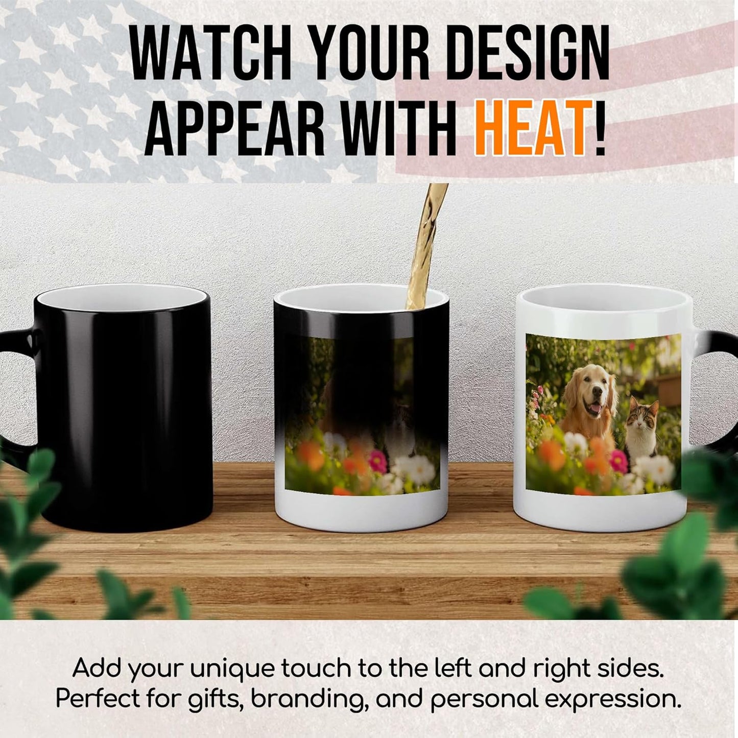 Custom Magic Mug Personalized Photo Coffee Mugs 11 Oz Customize Color Changing Cup with Photo Text Image Logo Ceramic Cups Gifts for Men Women Dad Mom Family Best Friend