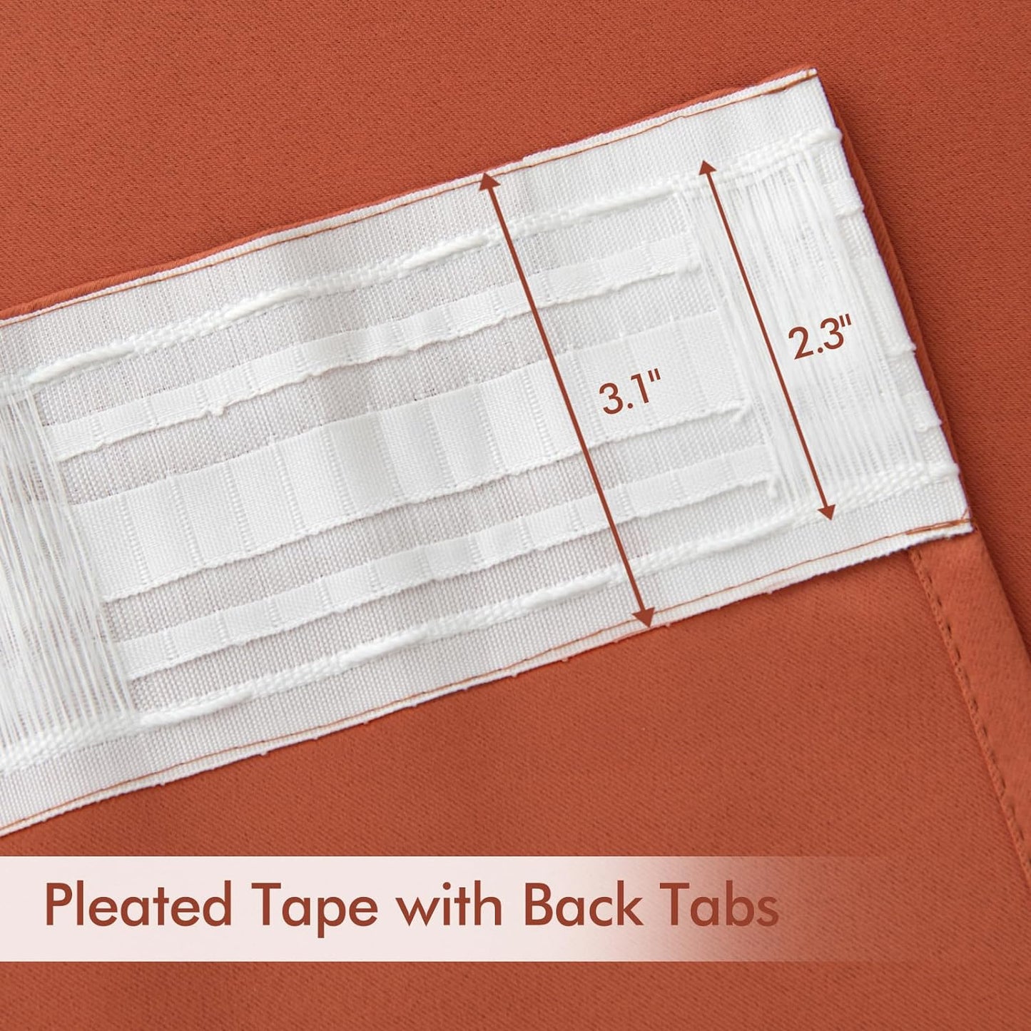 MIULEE Back Tab Burnt Orange Blackout Curtains 120 Inch Long 2 Panels Set for Living Room Bedroom Privacy, Fall Terracotta Rod Pocket/Pinch Pleated Extra Long Room Darkening Light Blocking Drapes