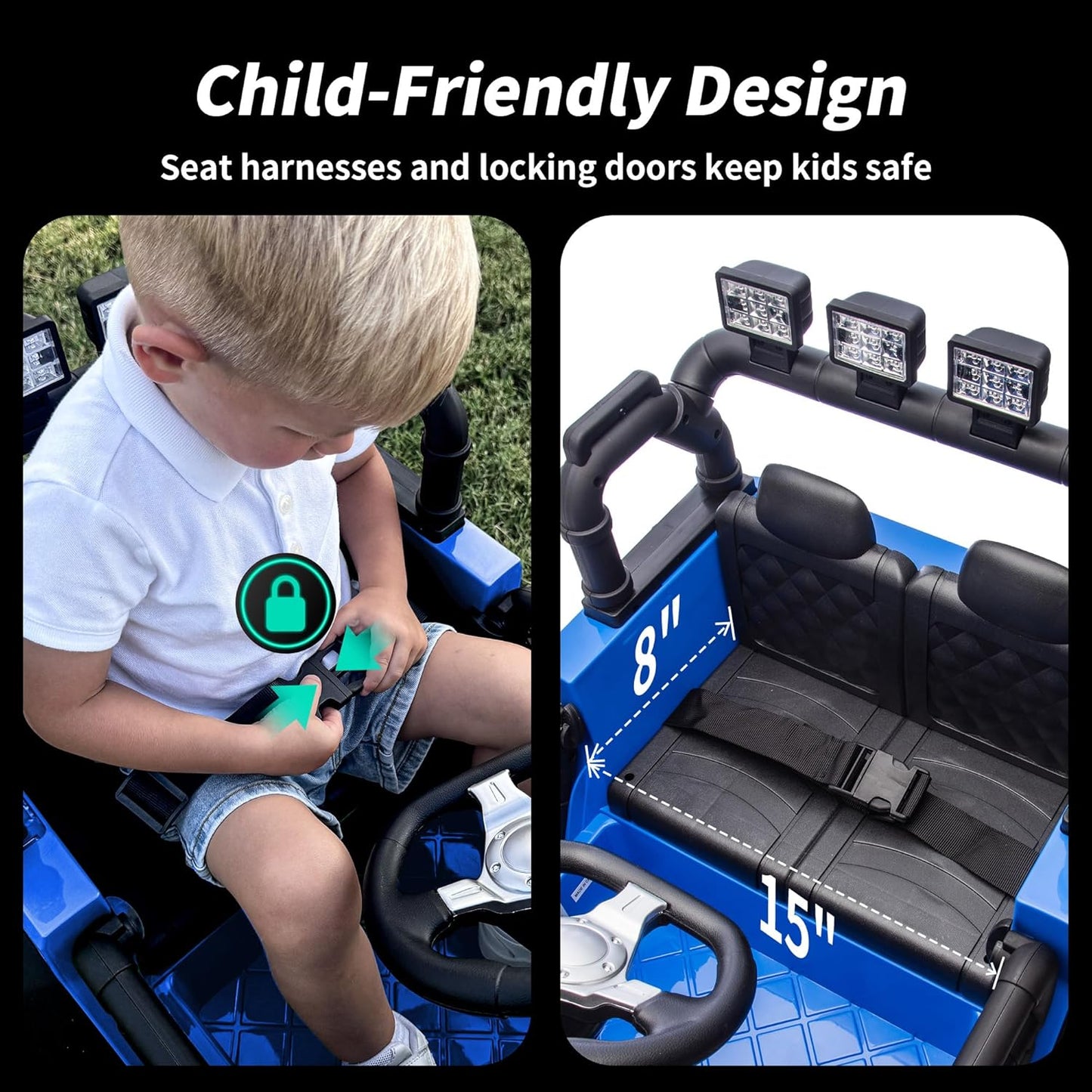 24V Kids Ride on Car, Kids Electric Vehicles Car Ride on Toy Truck for Toddlers w/Remote Control, 400W Motor - Blue