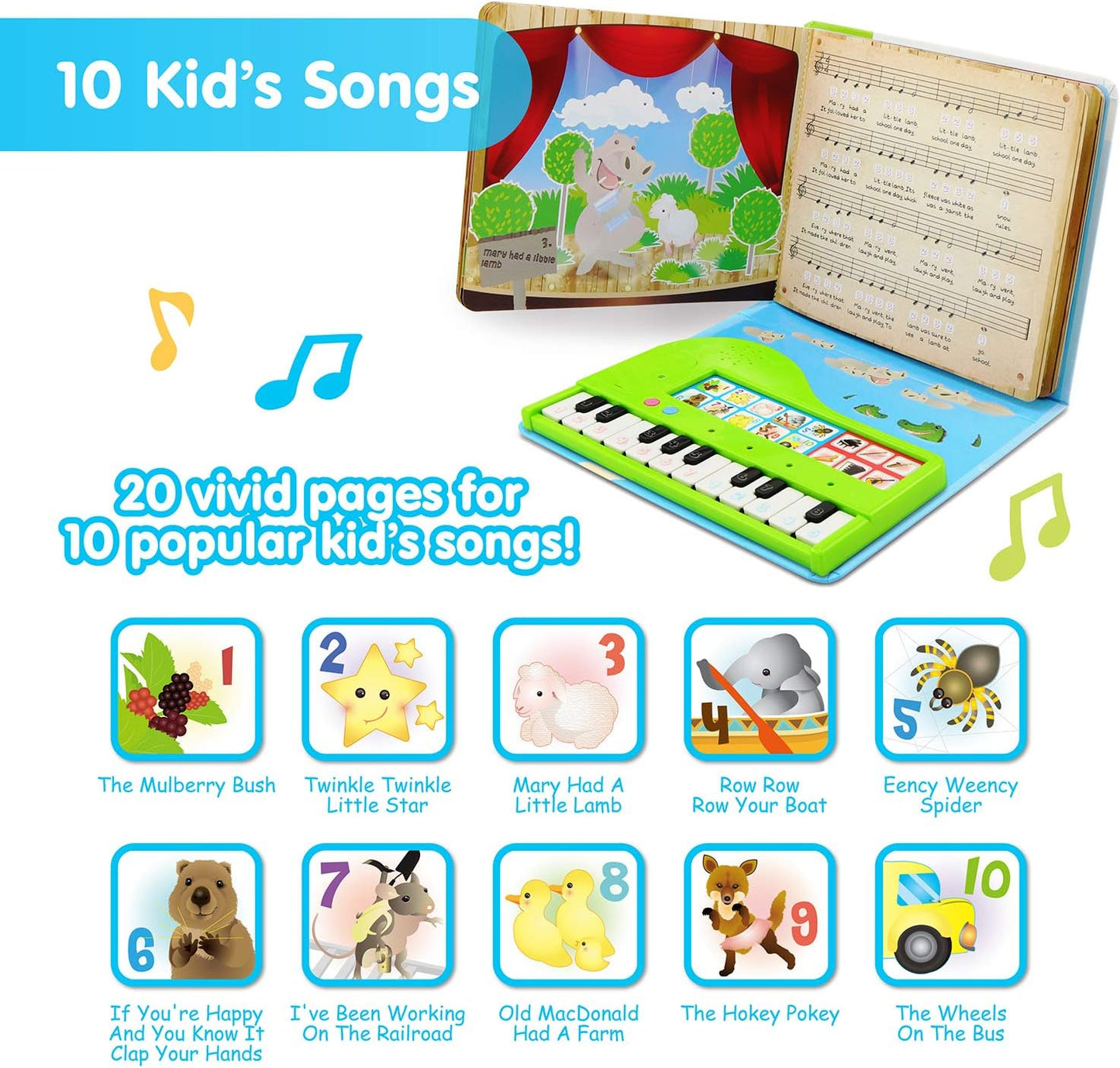 BEST LEARNING My First Piano Book - Educational Musical Toy for Toddlers Kids Ages 3-5 Years - Ideal 3, 4 Year Old Boy or Girl Birthday Present