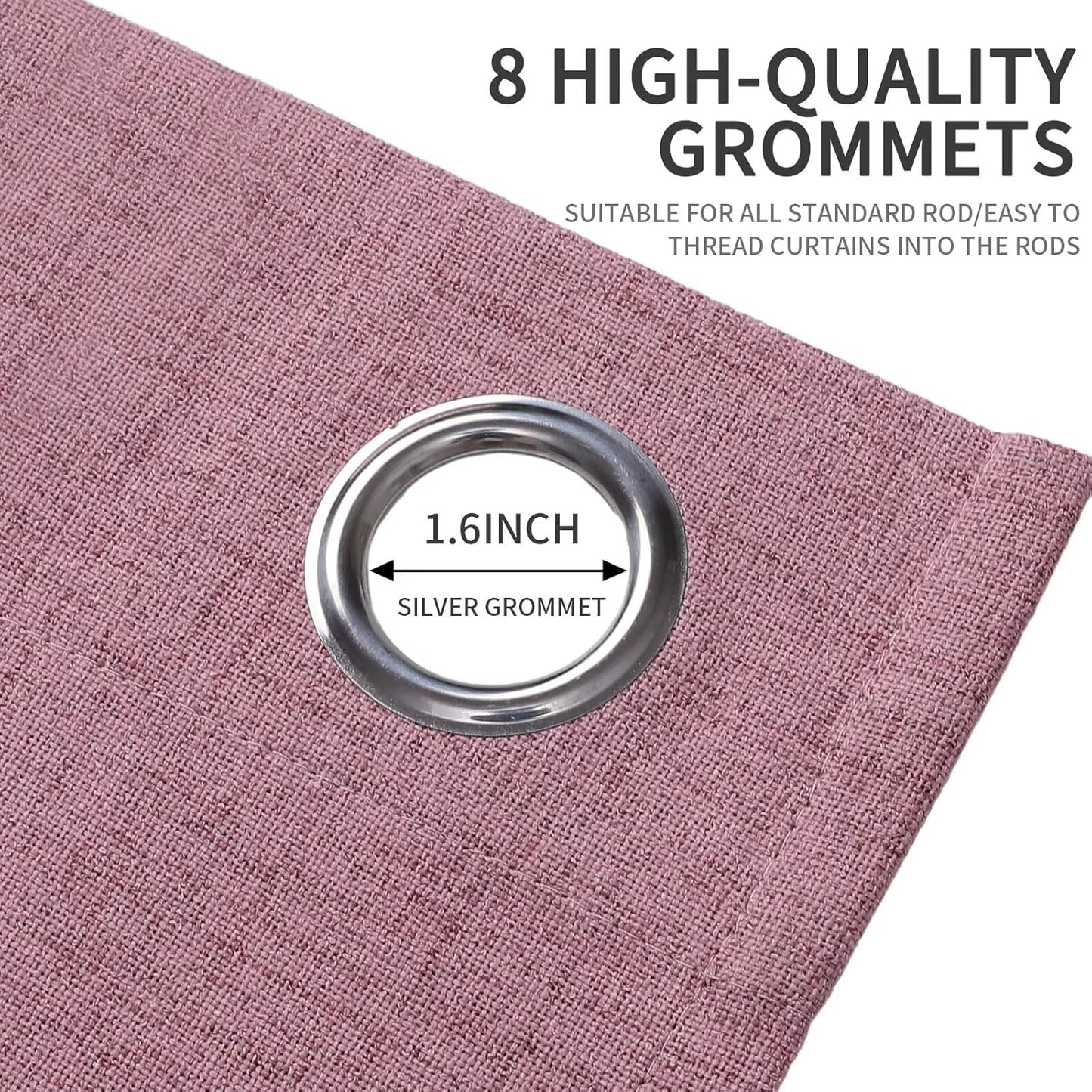 Joydeco Custom Pink Textured Total Blackout Curtain for Bedroom and Living Room. Grommet Textured Thermal Insulated Room Darkening Curtain 1 Panel (Custom Size and Color)