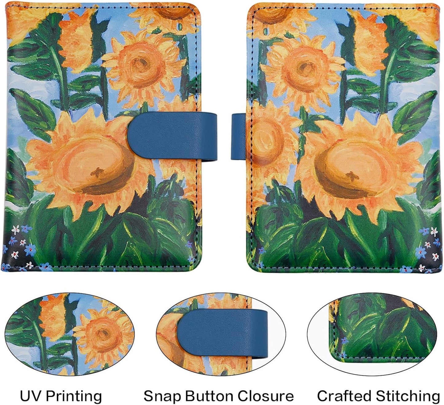 Melsbrinna Rfid Passport Holder for Travel women/Men, Cute Passport Wallet Rfid Blocking Card Slots, Rfid Passport Cover/CaseTravel Wallet, Passport Book Holder (1, Blue2)