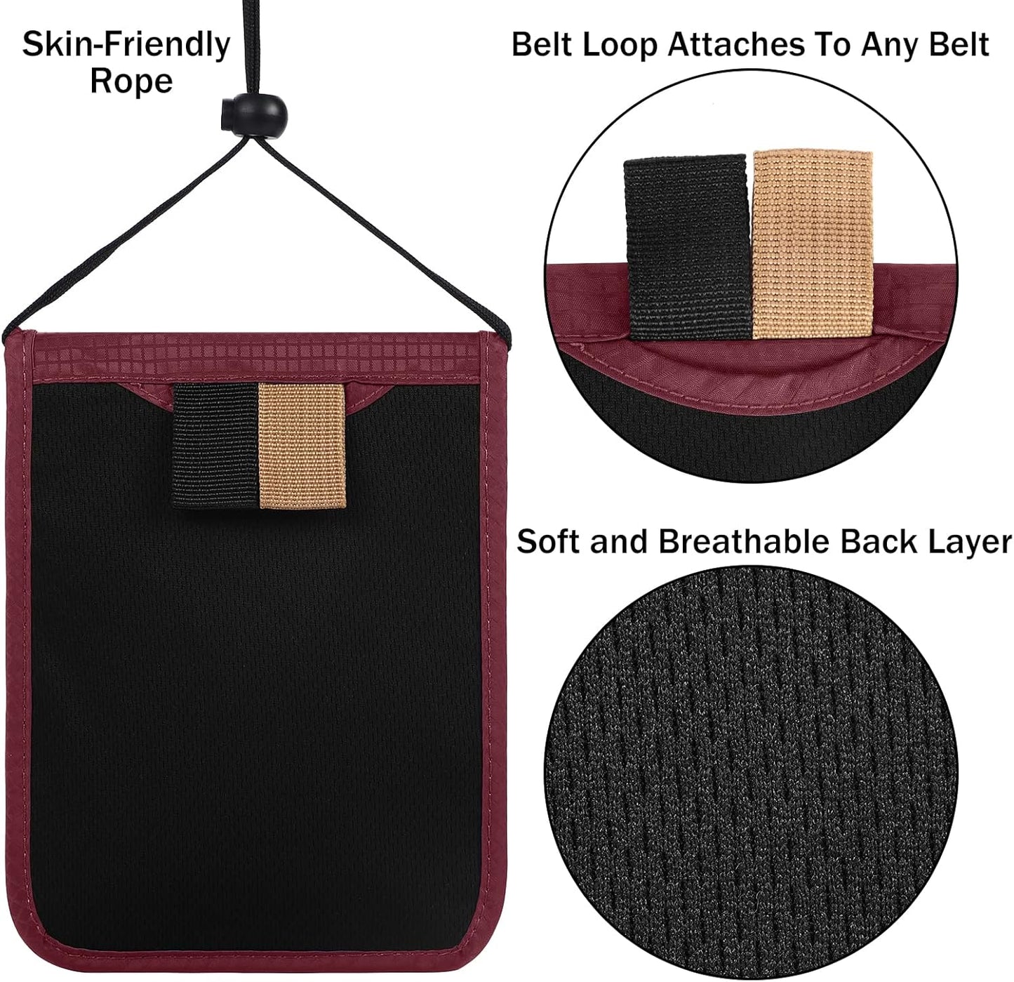 Travel Pouch Neck Wallet Family Passport Holder Organizer Case with RFID Blocking