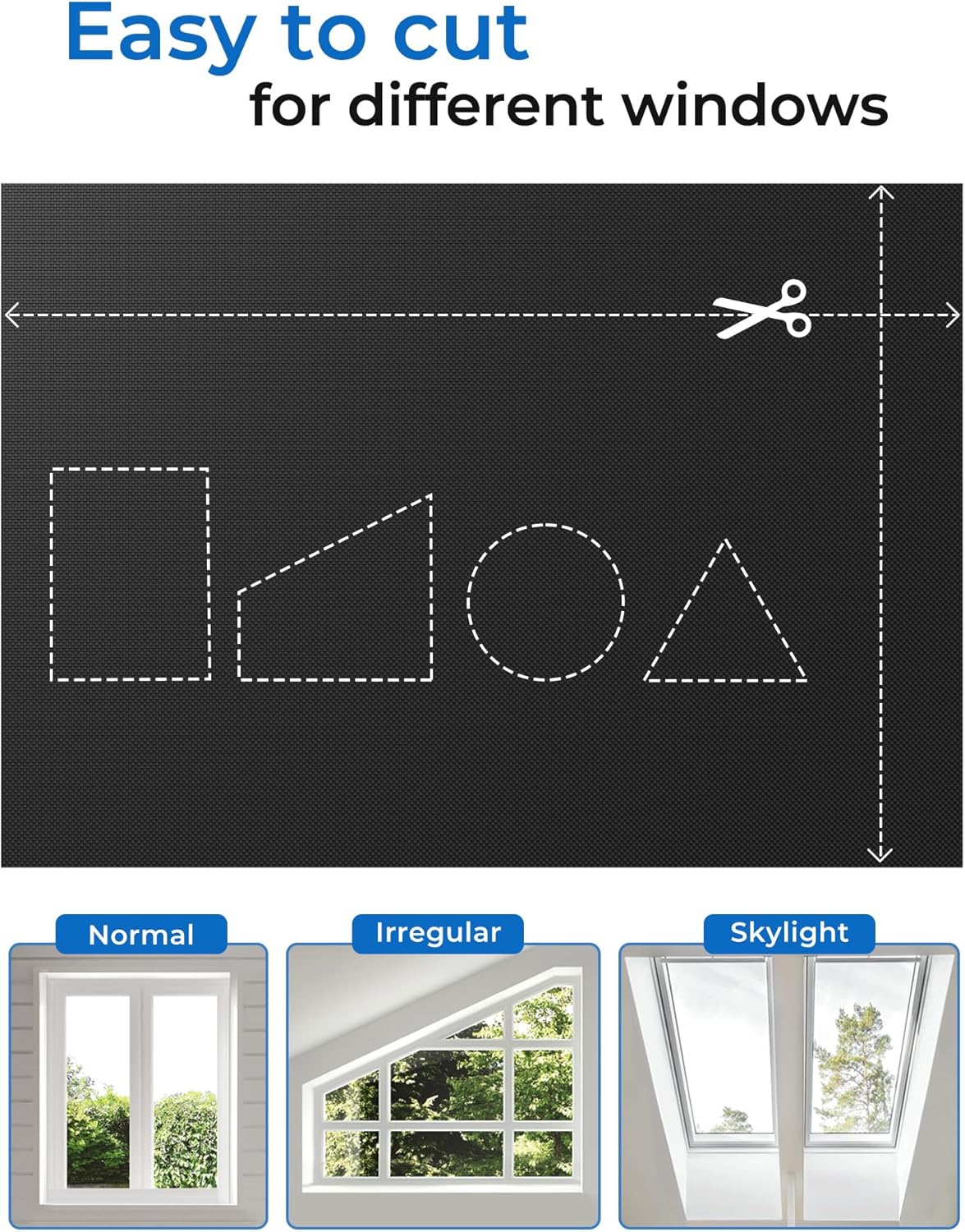 Sumobaby Blackout Curtains for Bedroom Portable 45"x60",No Drill Blackout Shades with Upgraded Hook&Loop Tapes,100% Black Out Window Cover,Thermal Insulated Blinds for Bedroom,Nursery(1 Panel,Black)