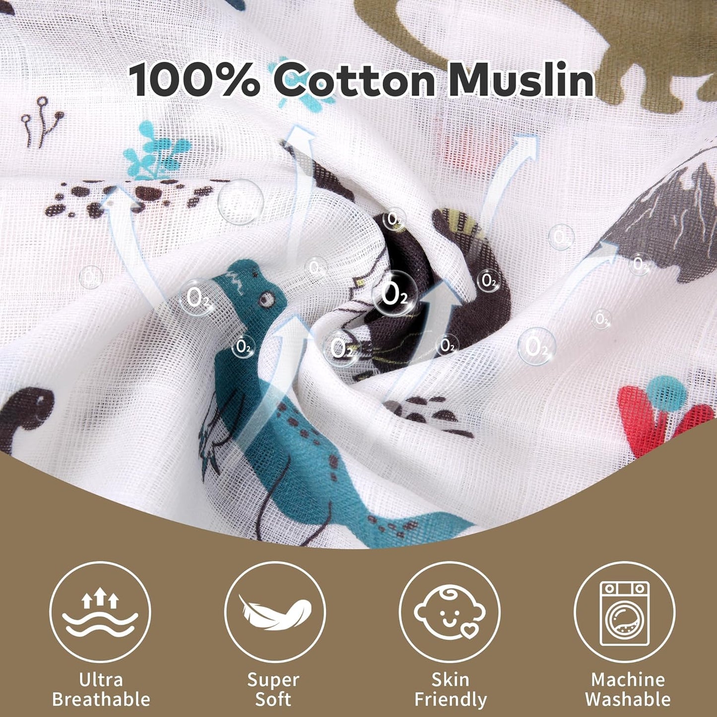 Rquite Muslin Car Seat Cover Baby, Carseat Covers Baby Boy Girl, Breathable Lightweight Infant Car Seat Cover, Baby Carrier Cover Car Seat Canopy Stroller Sun Shade for Summer & Hot Day, Universal Fit