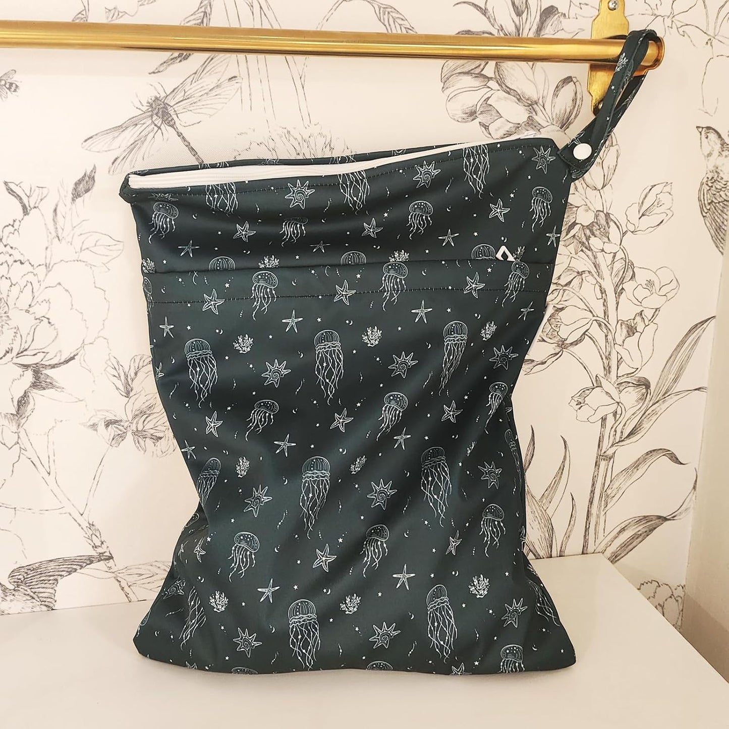 Mama Koala Waterproof Wet Dry Bags for Baby Items, Cloth Diapers, Swimsuits, Travel, Gym Clothes, Beach, Pump Parts, Toiletries, Two Zippered Pockets, 2 Pack (W020)