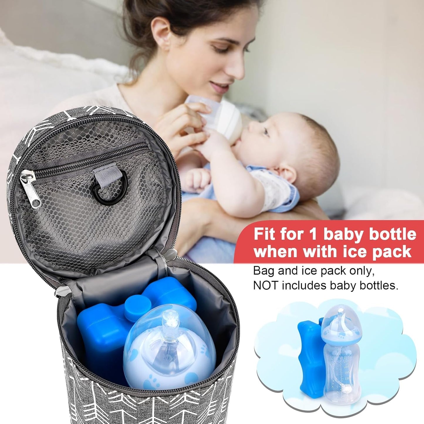 Accmor Breastmilk Cooler Bag, Insulated Baby Bottle Cooler Tote Bags for Nursing Mom Daycare