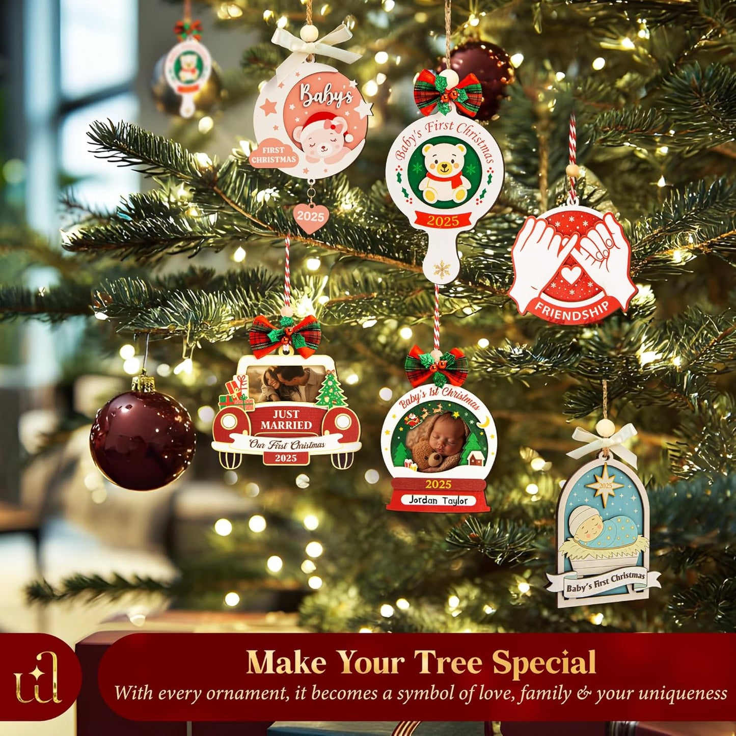 Baby First Christmas Ornament 2025 for Girl Boy - Baby's 1st for Parents, Gingerbread Newborn Ornament Keepsake Babys First Xmas Ornaments for Xmas Tree Decorations