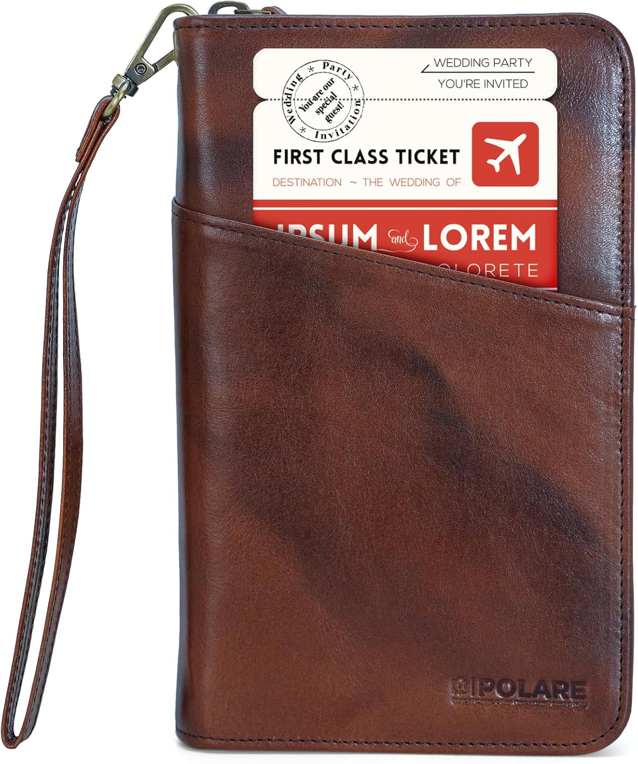 Polare Full Grain Leather Passport Holder Cover Case for Men and Women RFID Blocking Family Travel Wallet Holds 6 Passports