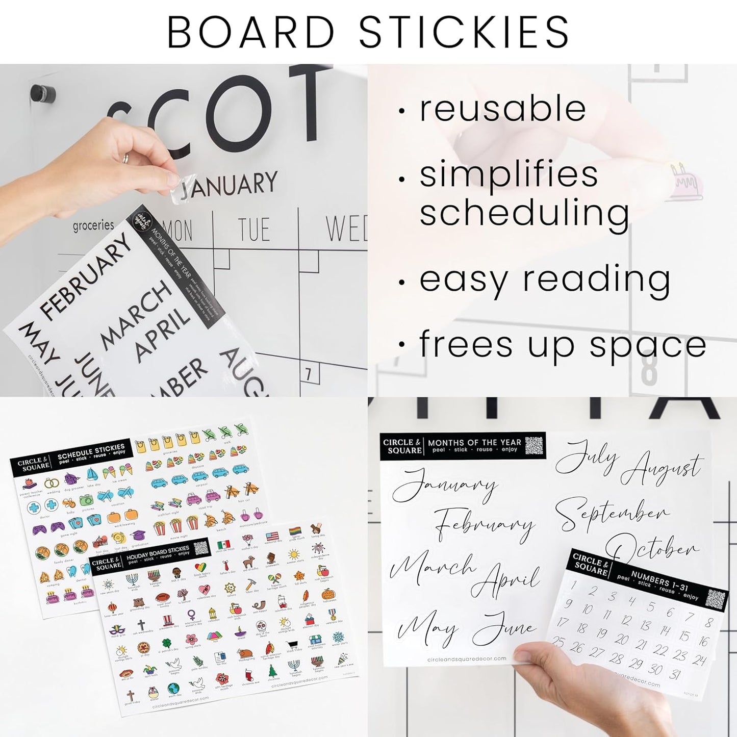 Personalized Clear Acrylic Calendar for Wall, Calendar Whiteboard for Wall, Dry Erase Wall Calendar, Wall Calendar Organizer System for Home (Cursive, Jade, 47.5"W x 36"H)