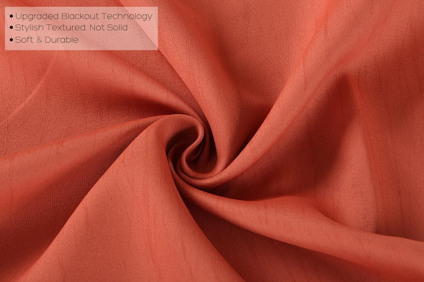 MIUCO Blackout Curtains Room Darkening Curtains Textured Grommet Panels for Living Room 2 Panels 52x63 Inch Long Rust