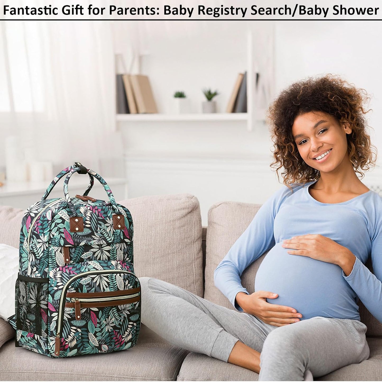 Diaper Bag Backpack Tote for Women Large Capacity, Baby Bag with Insulated Pockets Multifunctional Diaper Bags For Baby Girl Boy Waterproof Baby Bags For Boys Girls Mama Maternity Bag Colorful Leaves