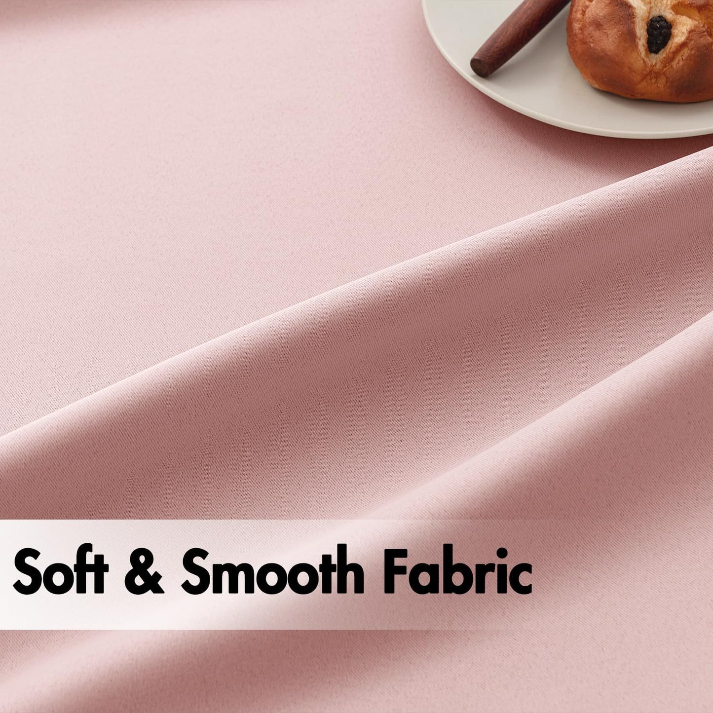 ANRODUO Light Pink Blackout Curtains for Girls Bedroom Living Room, Back Tab Rod Pocket Pinch Pleated Thermal Insulated Room Darkening Curtains 90 Inches Long 2 Panels, 42 x 90 Inch