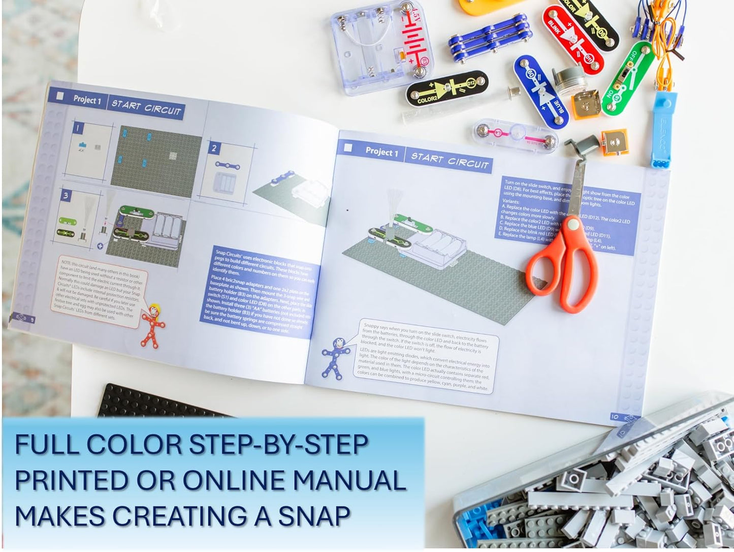 Snap Circuits BRIC: Structures | Brick & Electronics Exploration Kit | Over 20 Stem & Brick Projects | Full Color Project Manual | 20 Parts | 75 BRIC-2-Snap Adapters | 140+ BRICs