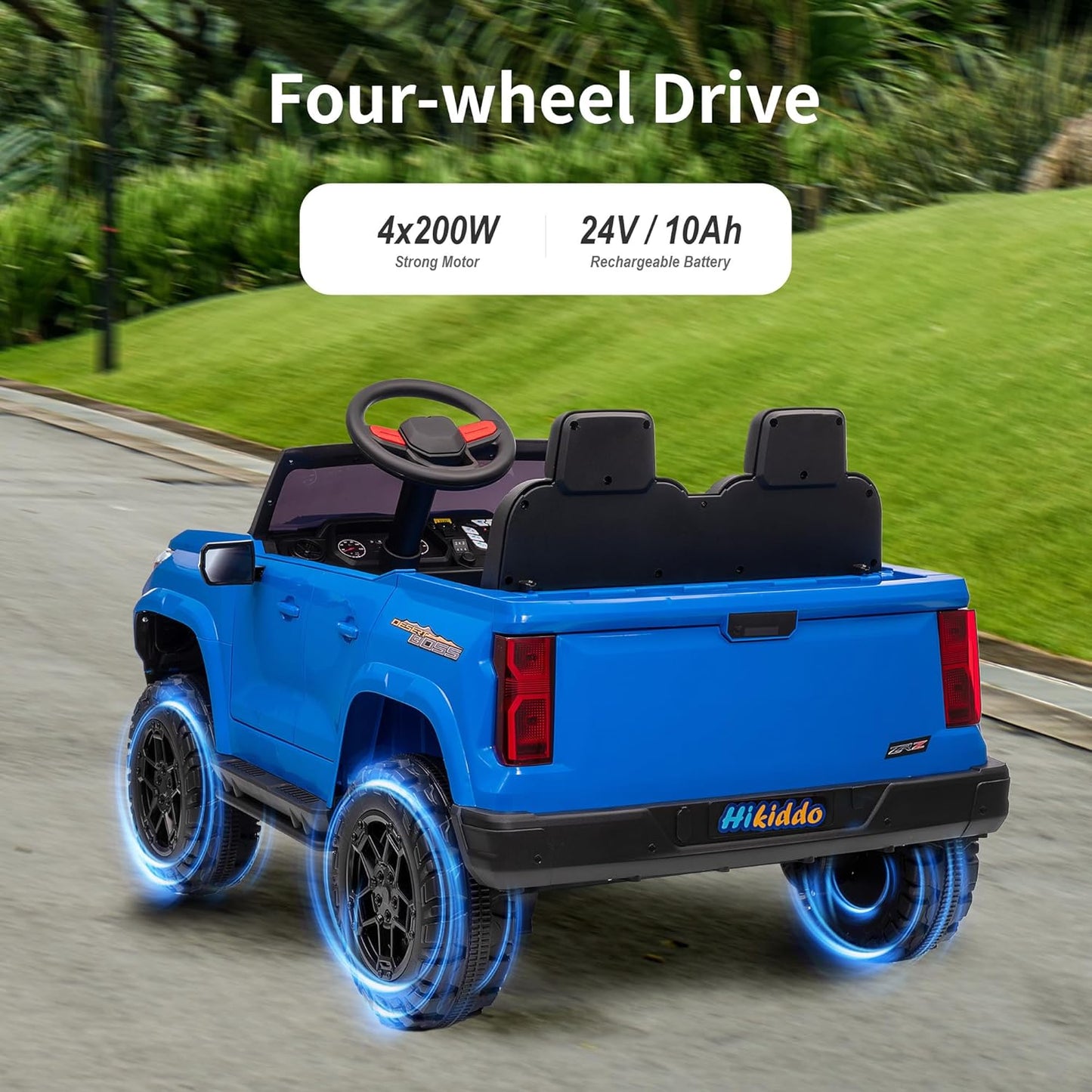 24V 10Ah Ride on Toy for Big Kids, 4WD 2 Seater Electric SUV Kids Car to Drive w/Remote Control, 4x200W Motors - Blue