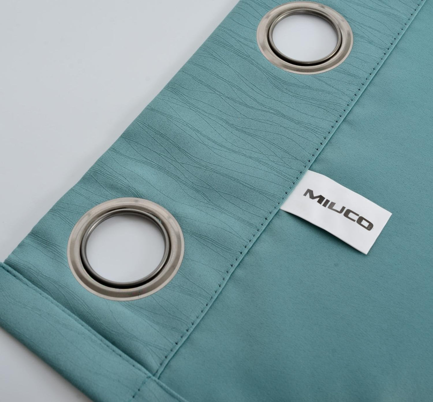 MIUCO Blackout Curtains Room Darkening Curtains Textured Grommet Window Curtains for Living Room 2 Panels 52x84 Inch Long Teal