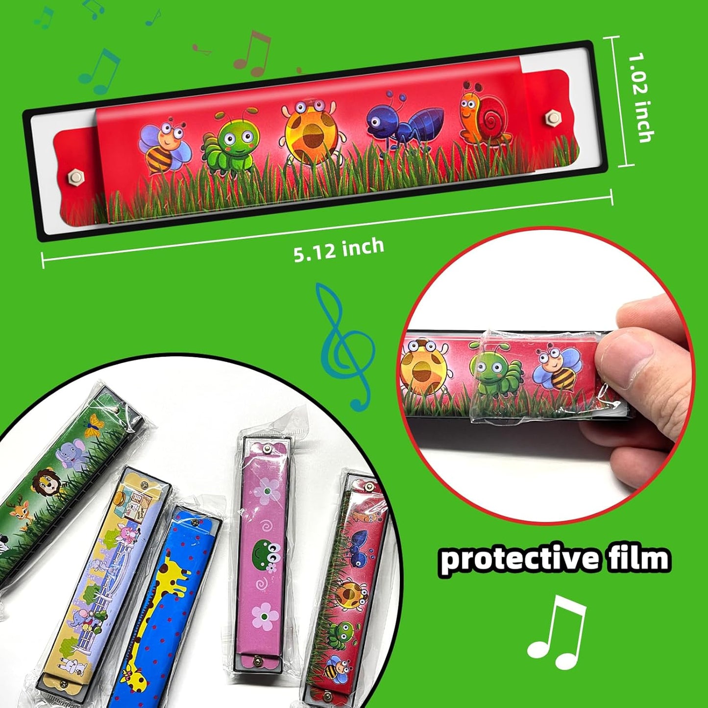 20 Pcs Harmonica for Kids Birthday Party Favor Musical Instrument, Return Gift Cartoon Double Row Harmonica Bulk Toy for Kids Party Favors Goodie Bags Stuffers & Operation Christmas Child Items