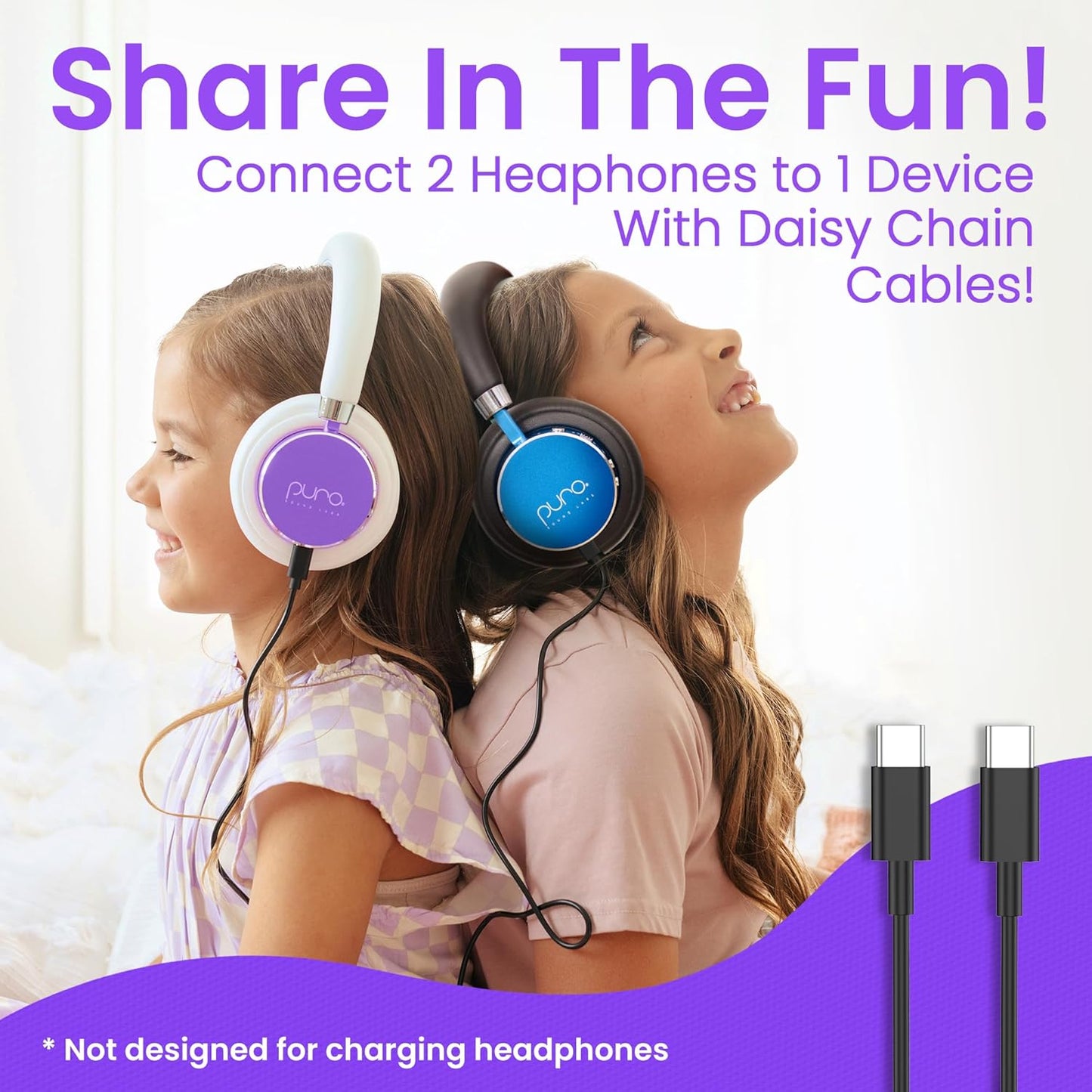 Puro Sound Labs BT2200 Plus Kids Bluetooth Headphones – Volume-Limiting 85dB, Studio-Grade Audio, Over-Ear & Comfy Design, 20-Hour Battery Life, Easy to Connect Wireless Headphones for Kids, Purple
