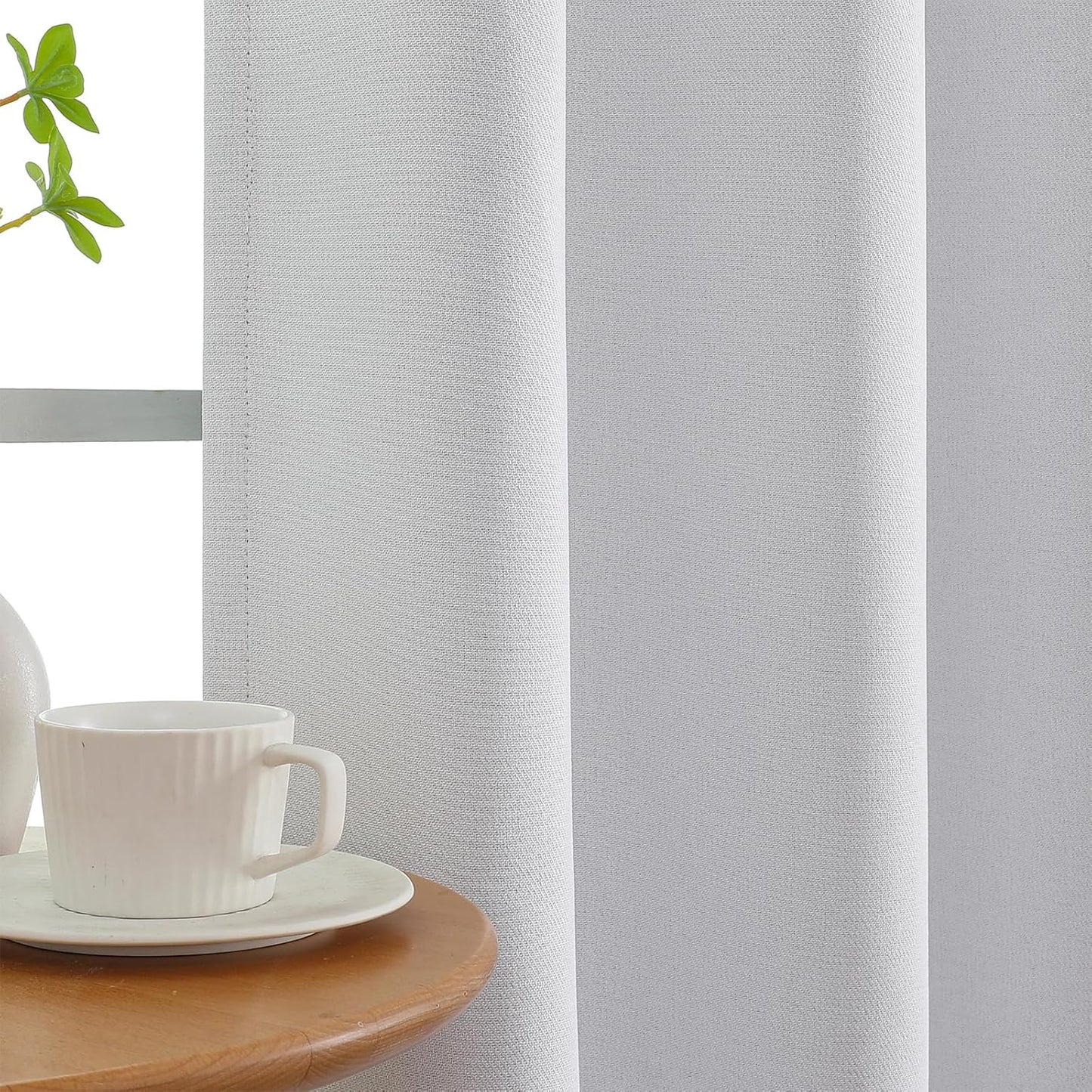 Joydeco 100% Blackout Curtains 72 Inches Long 2 Panels Set, Thermal Insulated Long Curtains& Drapes 2 Burg, Room Darkening Drapes for Bedroom Living Room Window (Pure White, W52 x L72 Inch)