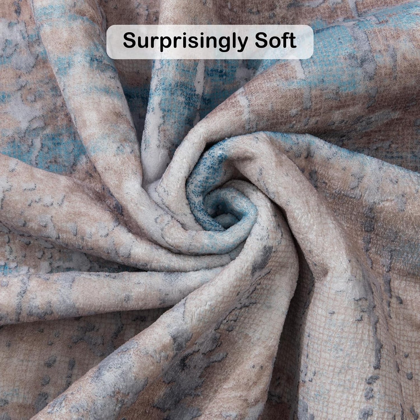 Area Rug Living Room Rug, 5x7 Modern Abstract Washable Rug Beige Blue Non Slip Foldable Faux Wool Vintage Carpet, Fluffy Non-Shedding Rugs for Living Room, Bedroom, Dining Room, Kids Playroom