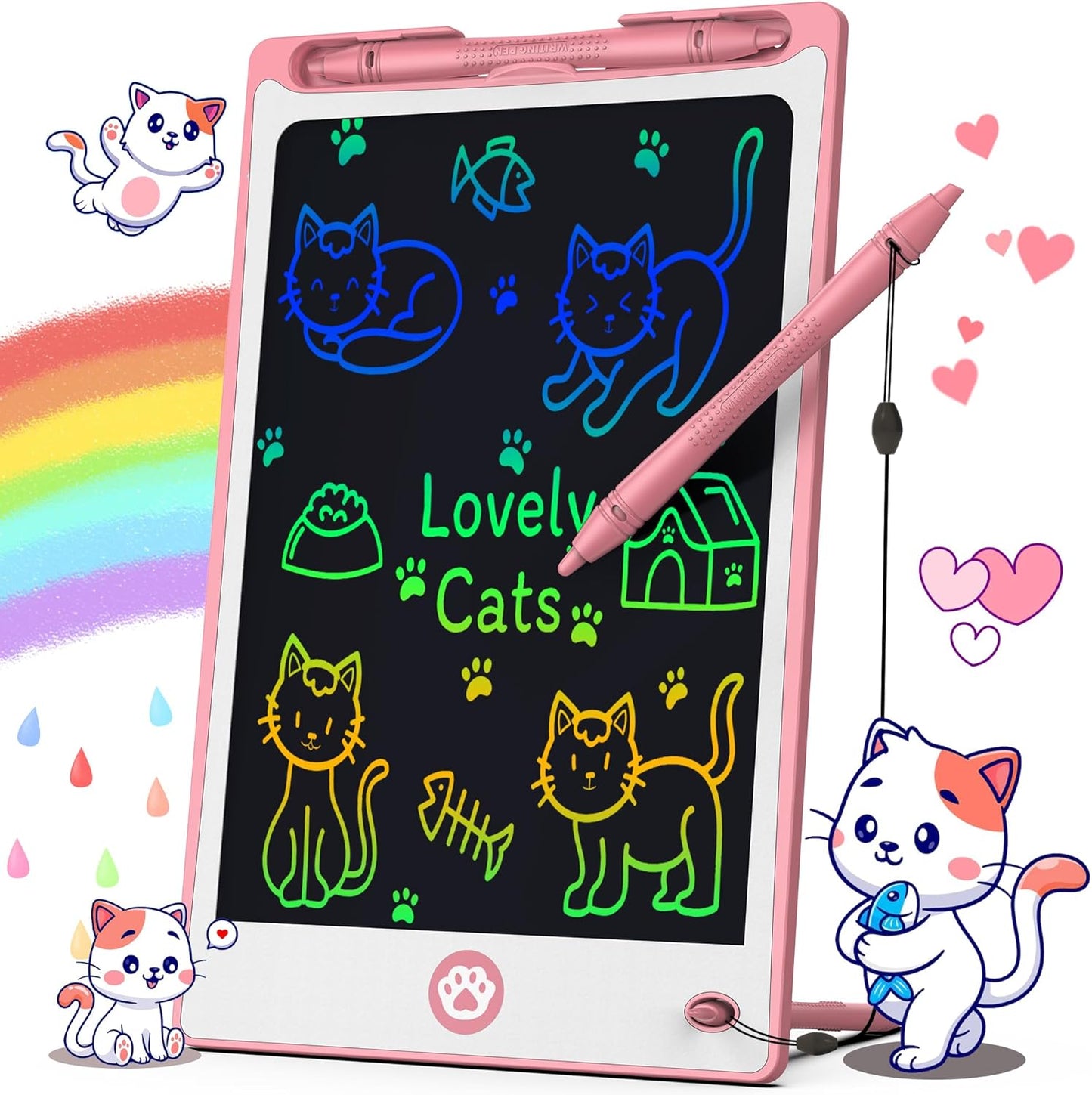Hockvill LCD Writing Tablet for Kids 8.8 Inch, Toys for Girls Boys Drawing Pad for 3 4 5 6 7 Year Old Kids Toys, Children’s Day Gift Toddler Doodle Board Travel Essentials, Birthday Gift for Children