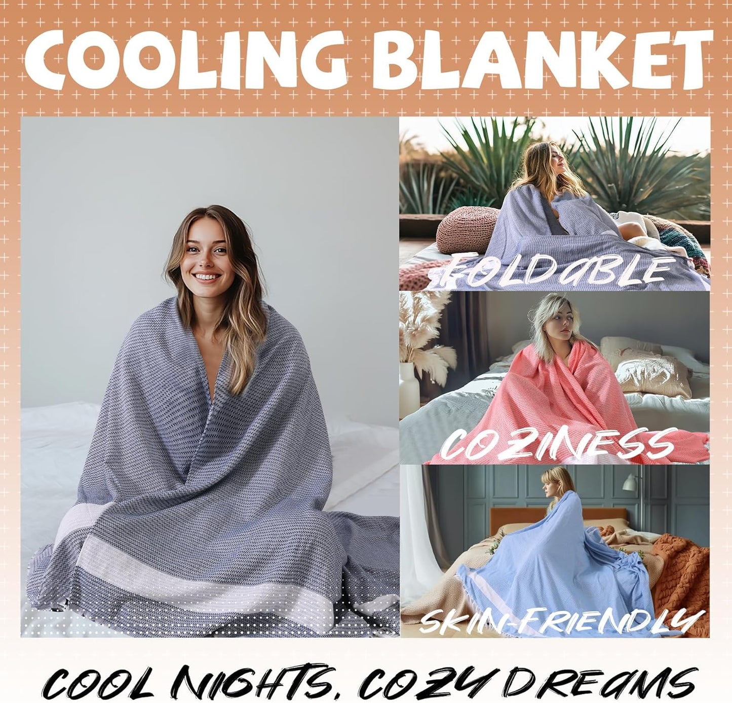 Blue Woven Throw Blanket Lightweight Large Soft Nautical Shark Lake House Kids Teen Boy Baby Nursery Decor Bedroom Bed Living Room Accessories Sofa Couch Chair Cover Decorative New Apartment Essential