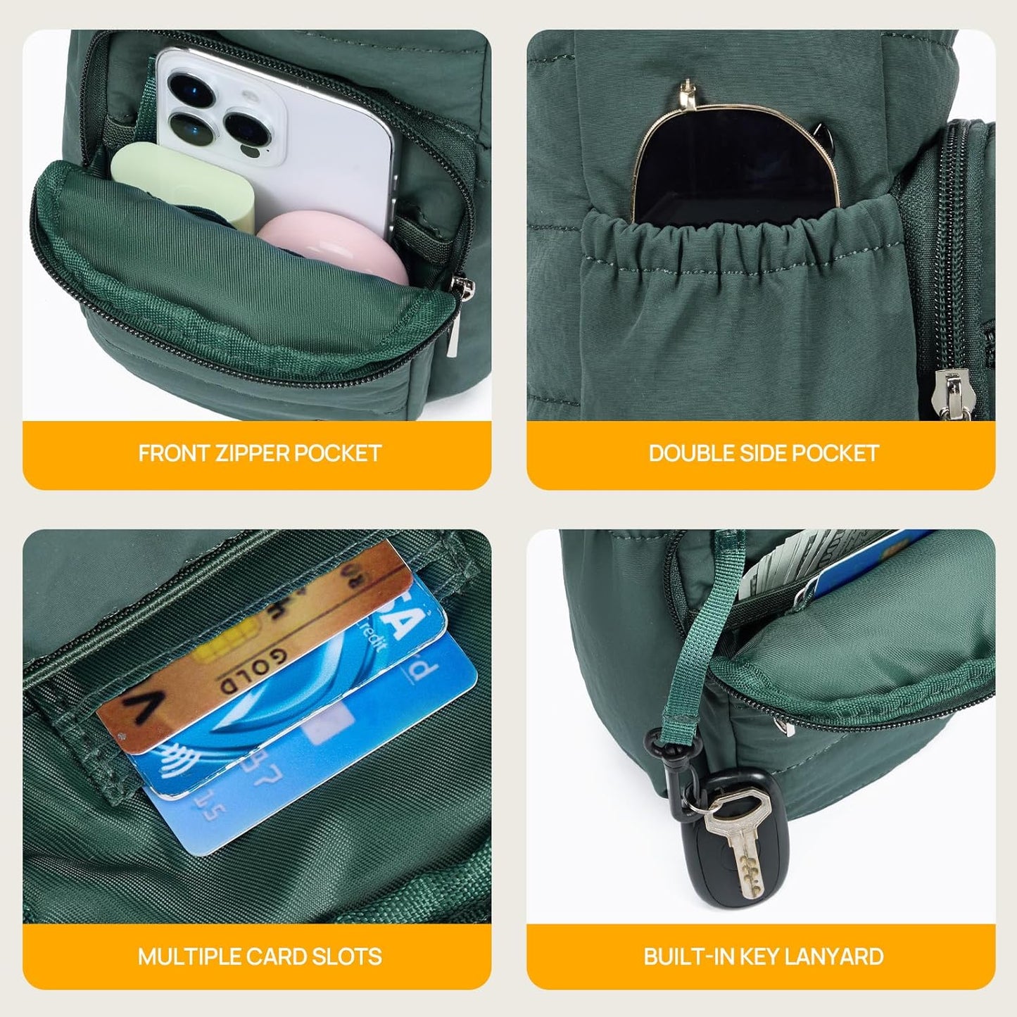 Telena Water Bottle Holder with Strap RFID Crossbody Bags for Women for Walking, Hiking, Cycling